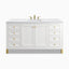 Janelle 60" Single Vanity in Glossy White with 3 cm White Zeus Silestone Top