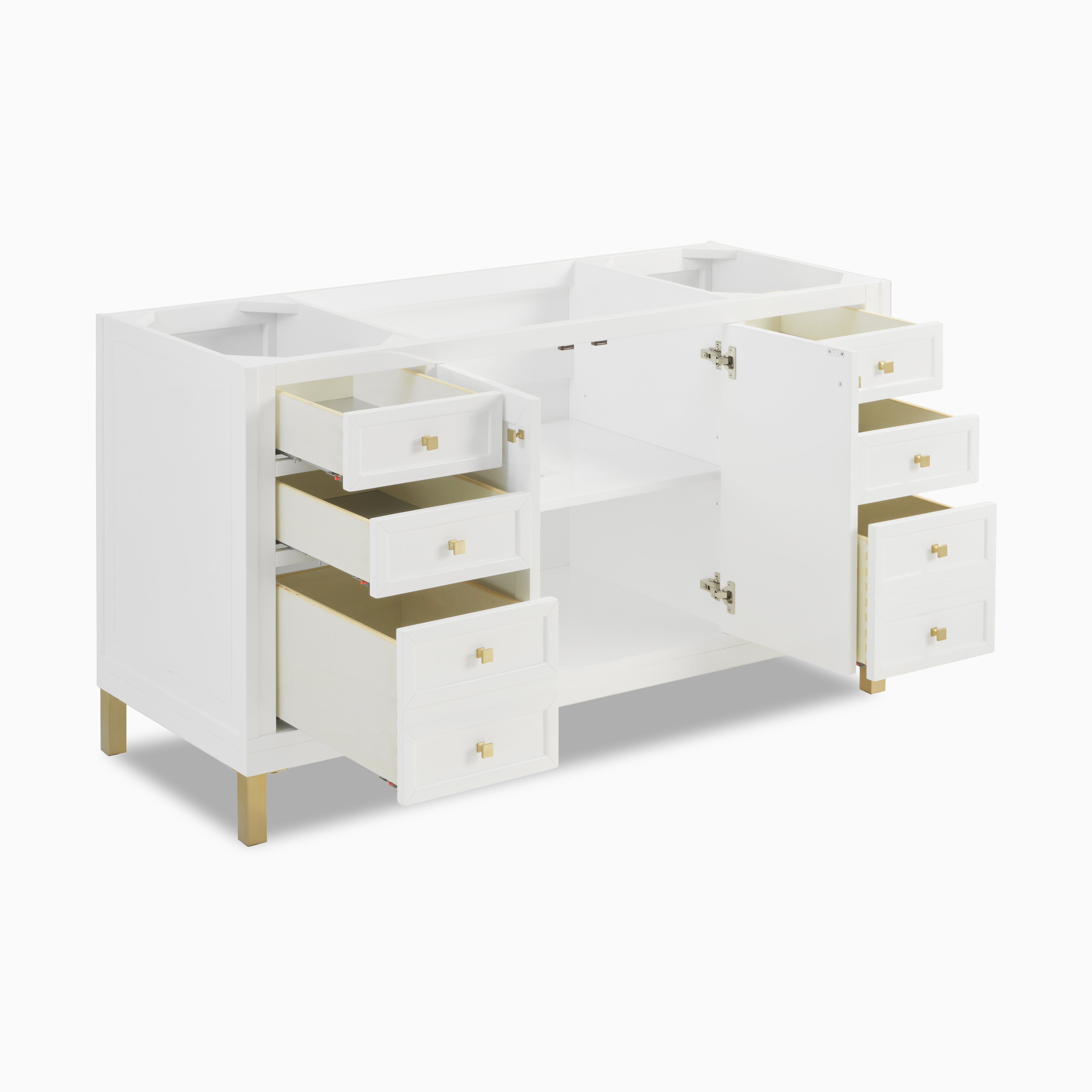 Janelle 60" Single Vanity in Glossy White with 3 cm White Zeus Silestone Top