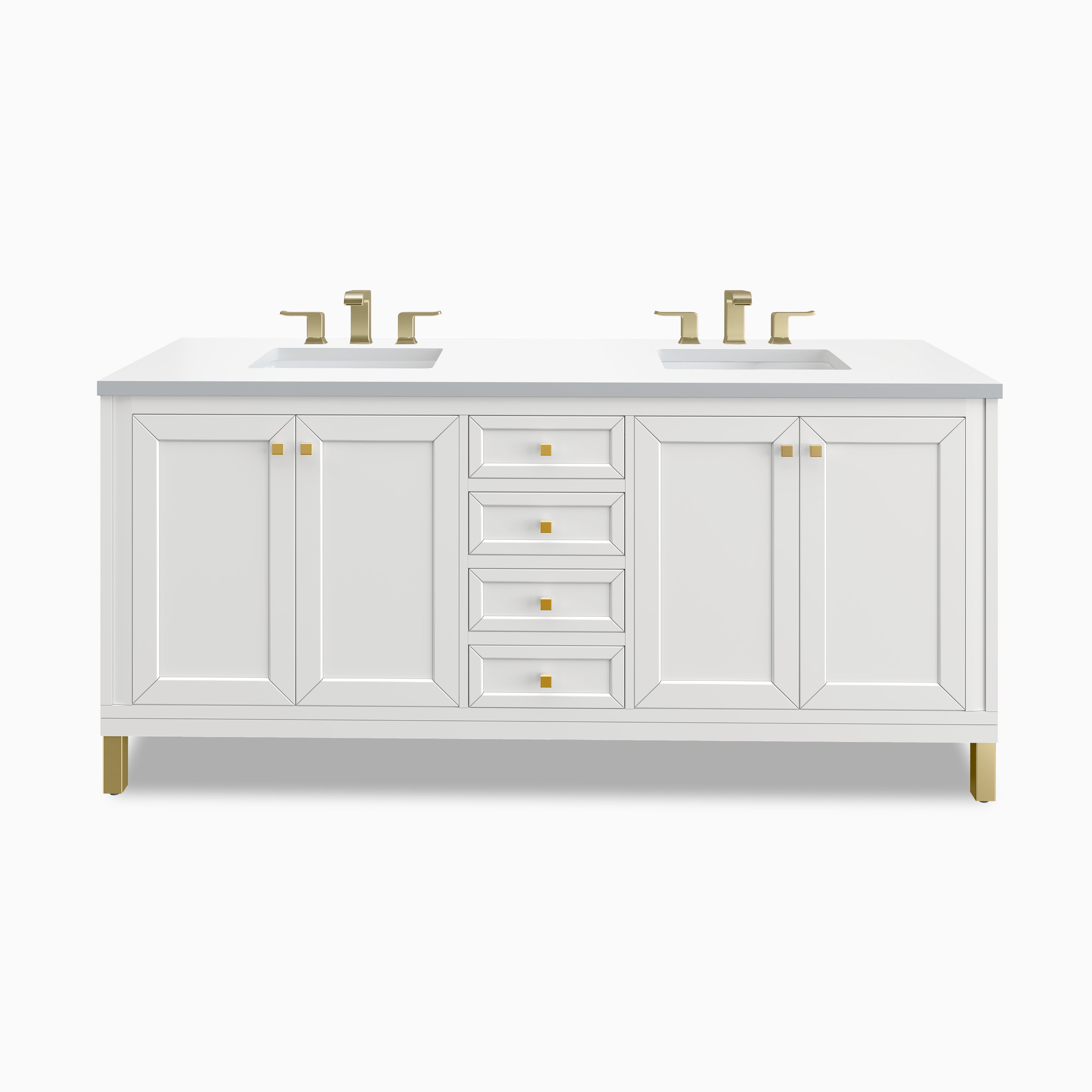 Janelle 72" Double Vanity in Glossy White with 3 cm White Zeus Silestone¨ Top