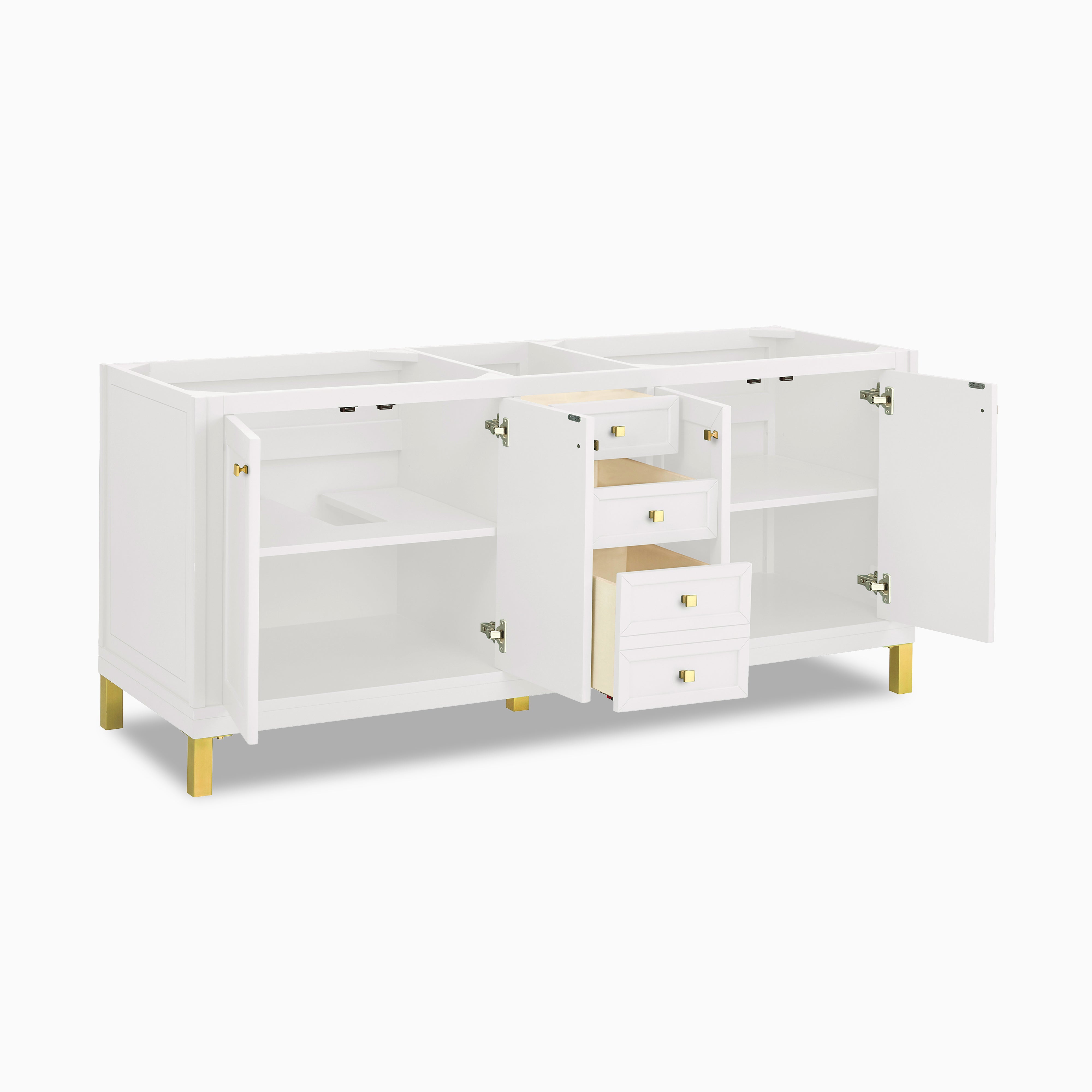 Janelle 72" Double Vanity in Glossy White with 3 cm White Zeus Silestone¨ Top