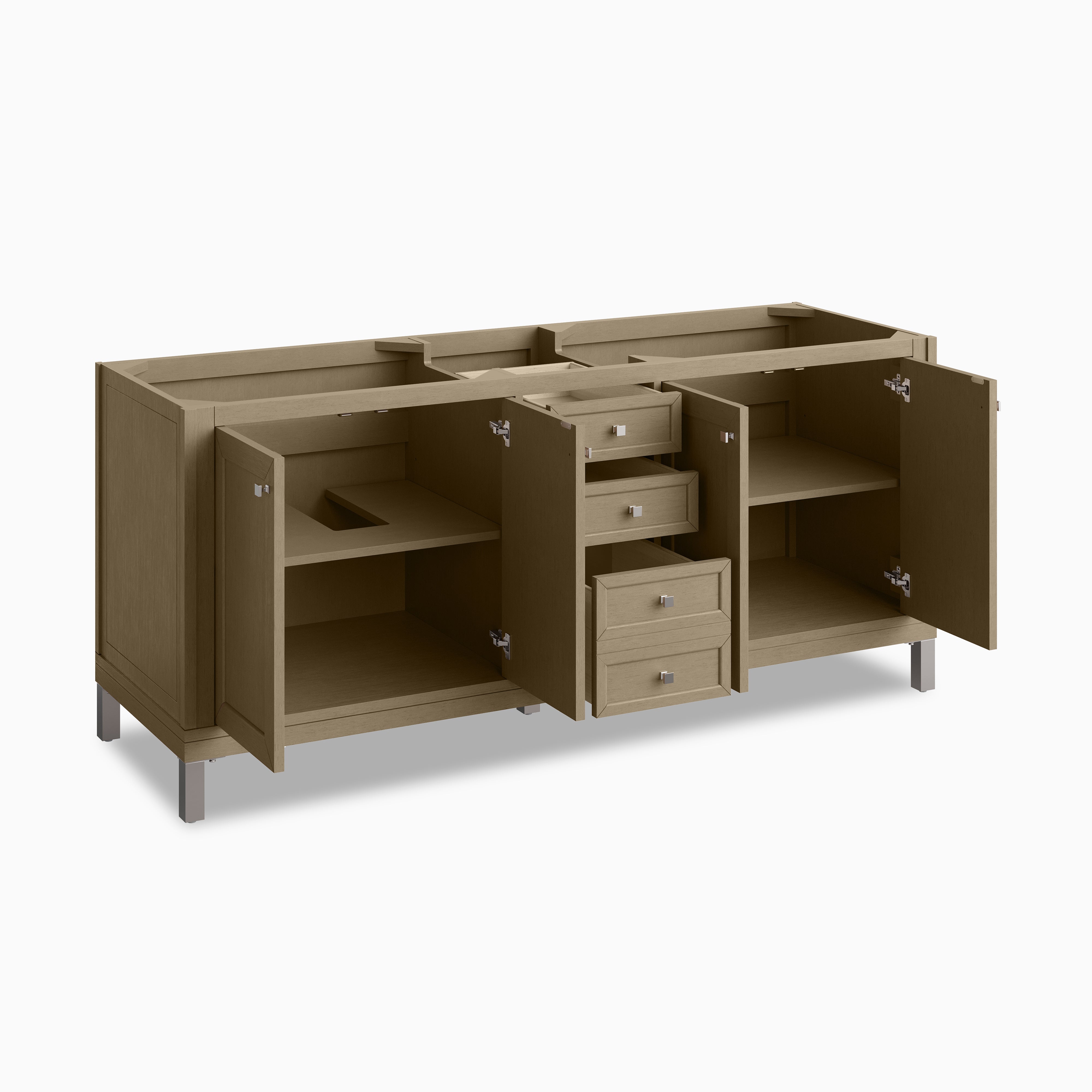 Janelle 72" Double Vanity in Walnut Whisper with 3 cm White Zeus Silestone¨ Top