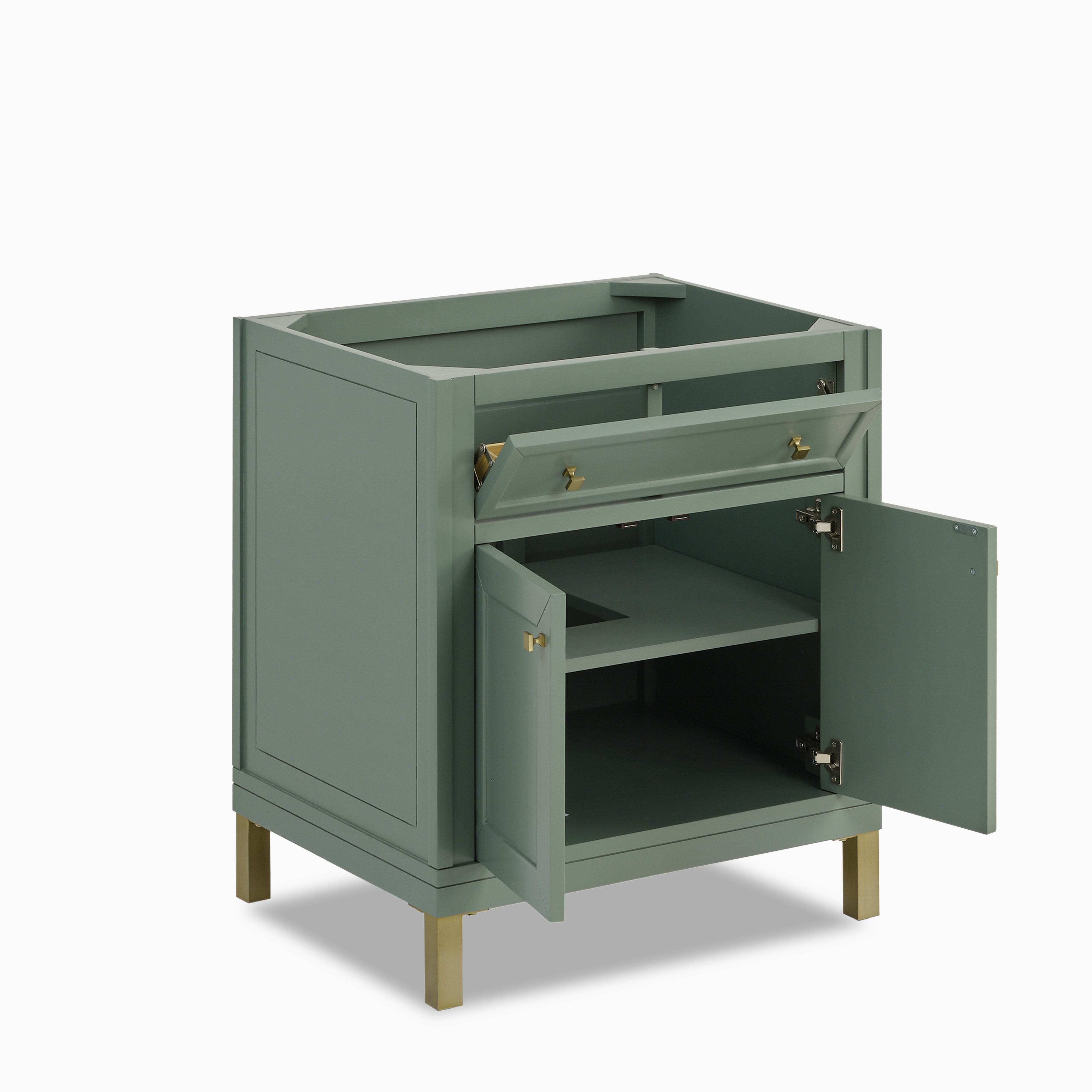 Janelle 30" Single Vanity in Smokey Celadon with 3 cm White Zeus Silestone¨ Top