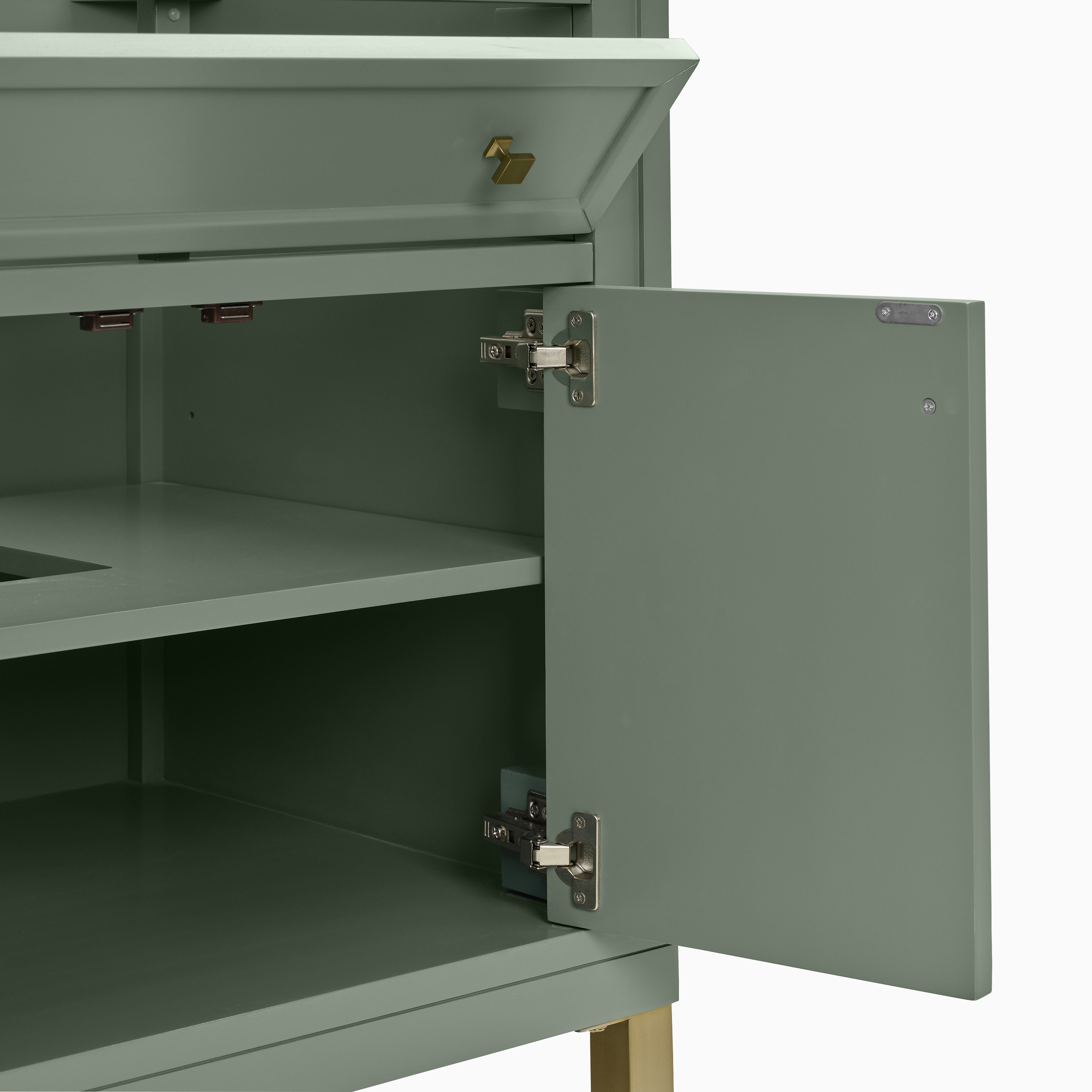 Janelle 30" Single Vanity in Smokey Celadon with 3 cm White Zeus Silestone¨ Top