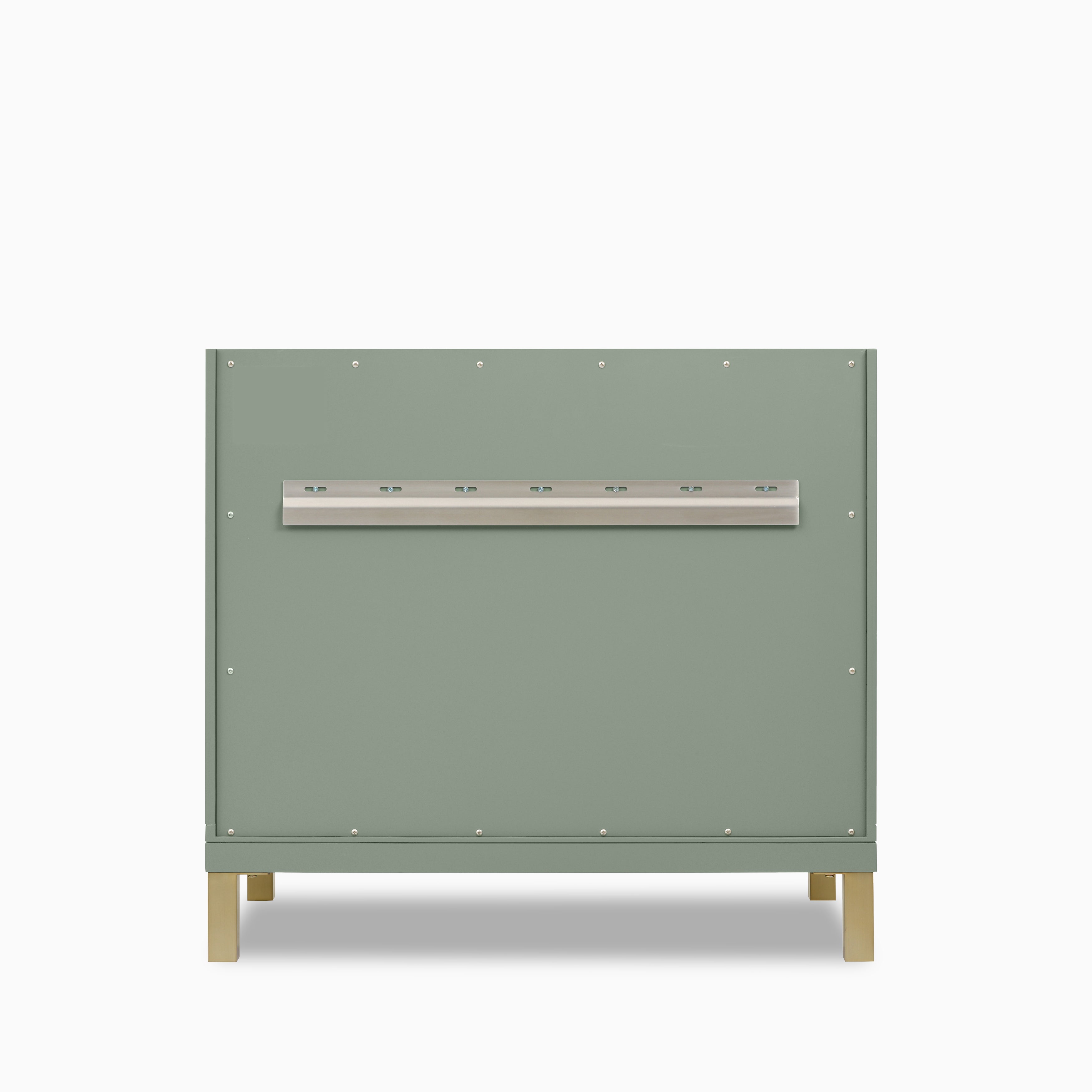 Janelle 36" Single Vanity in Smokey Celadon with 3 cm White Zeus Silestone Top