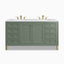 Janelle 60" Double Vanity in Smokey Celadon with 3 cm White Zeus Silestone Top