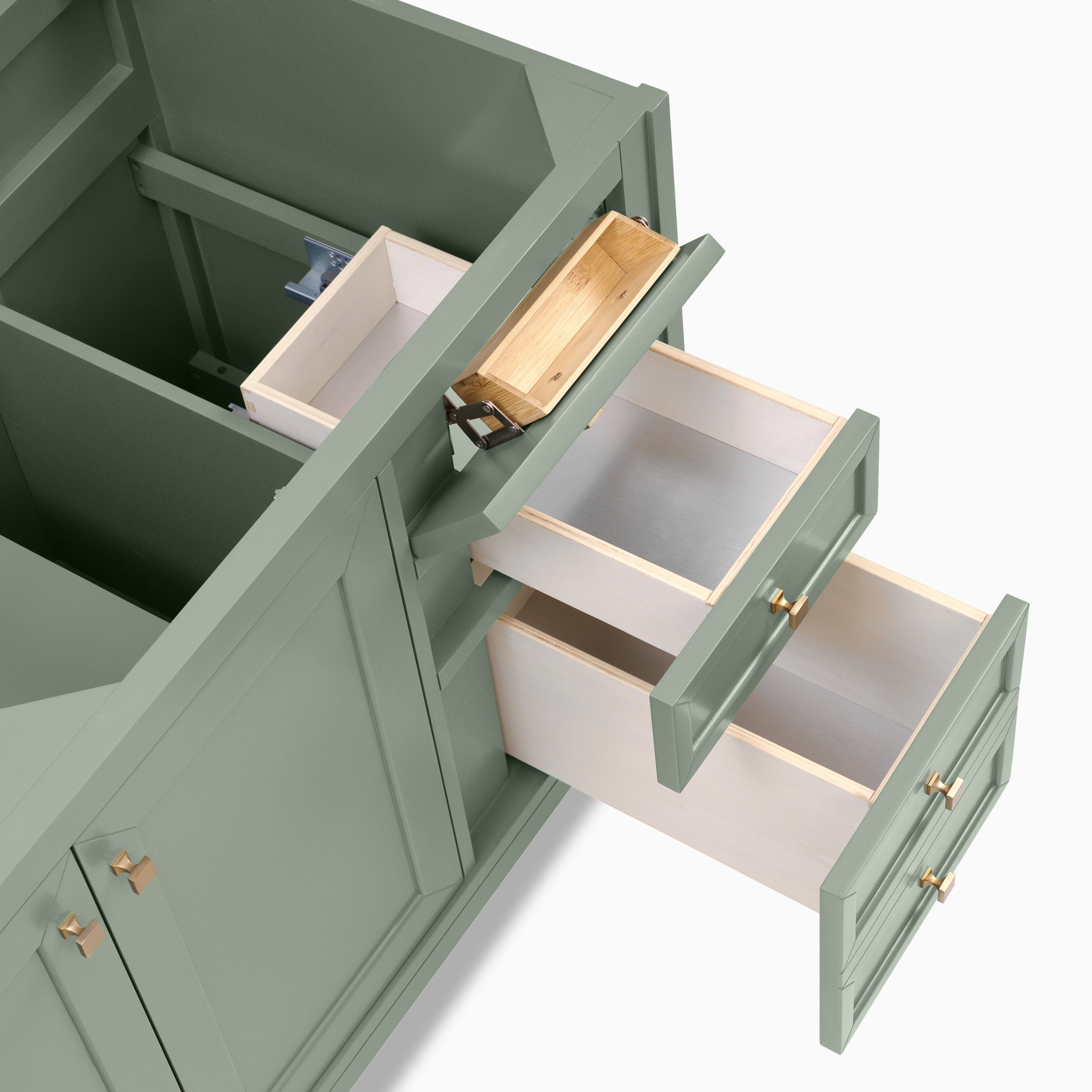 Janelle 60" Double Vanity in Smokey Celadon with 3 cm White Zeus Silestone¨ Top