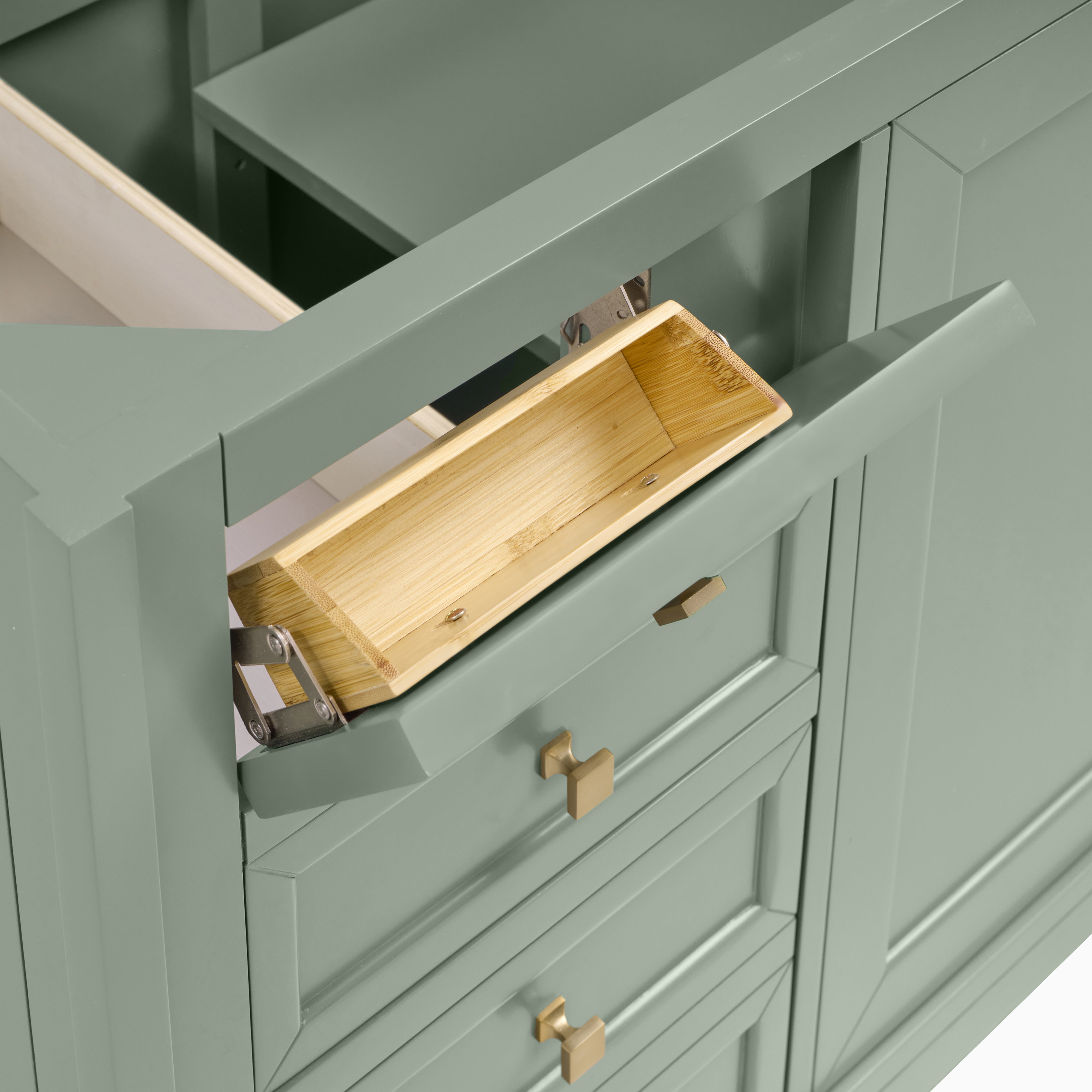 Janelle 60" Double Vanity in Smokey Celadon with 3 cm White Zeus Silestone¨ Top