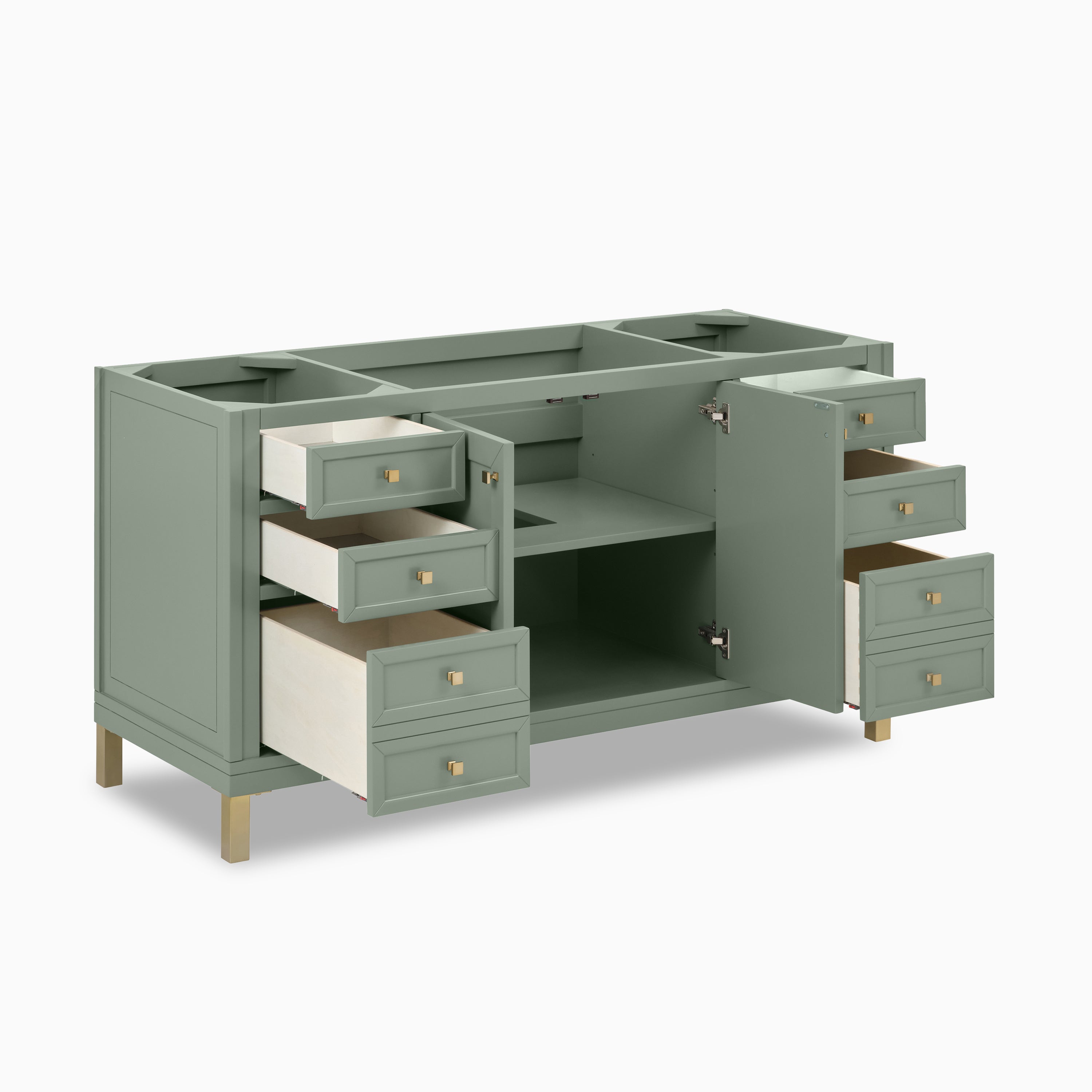 Janelle 60" Single Vanity in Smokey Celadon with 3 cm White Zeus Silestone¨ Top