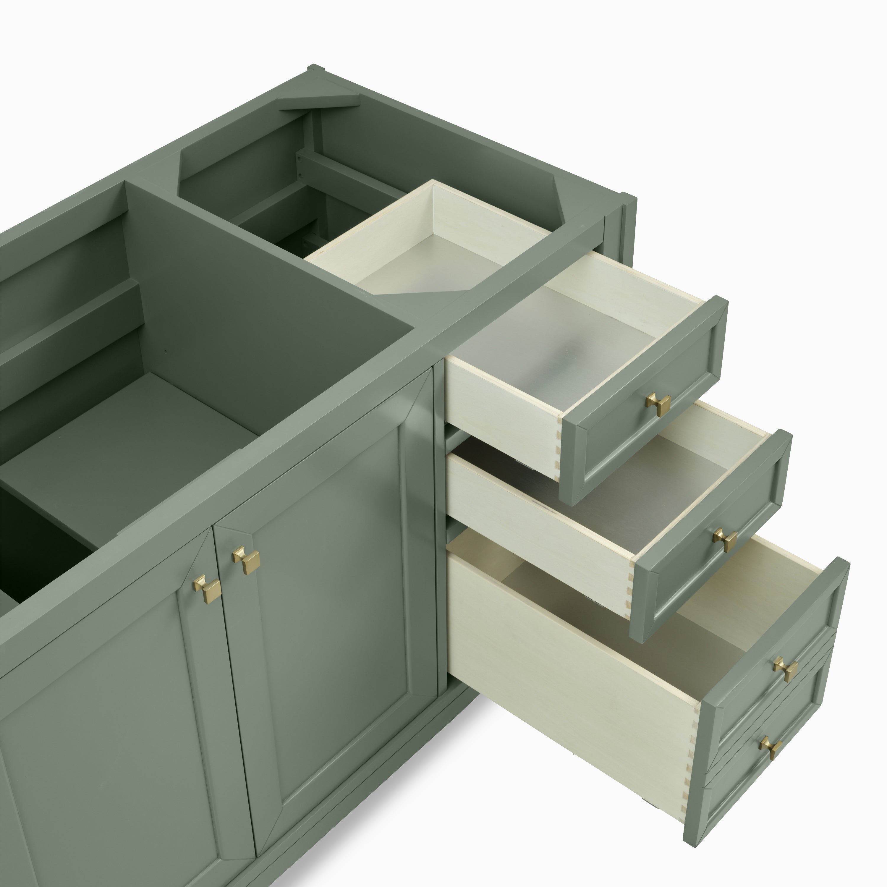 Janelle 60" Single Vanity in Smokey Celadon with 3 cm White Zeus Silestone¨ Top