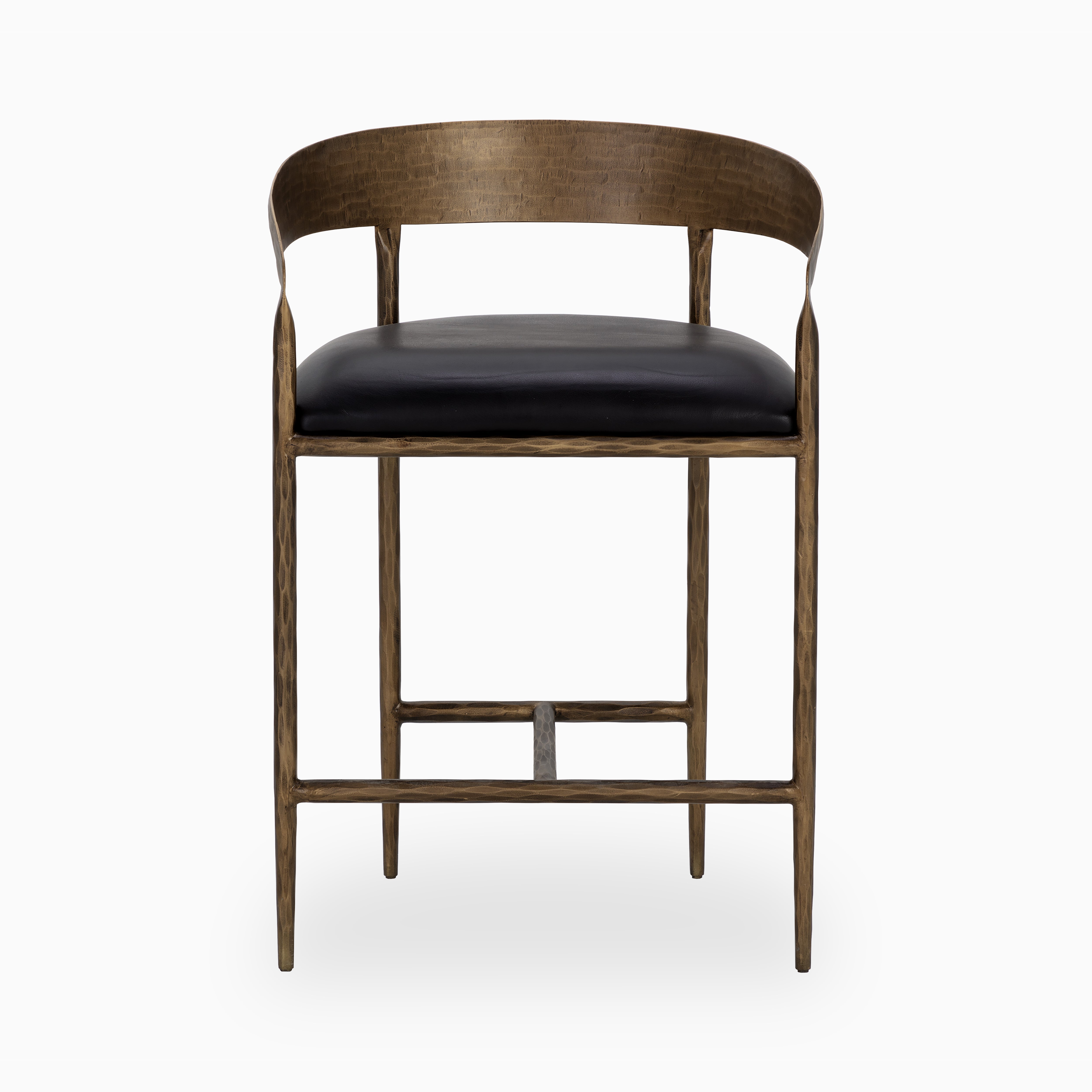 Shaffer Counter Stool in Charcoal Black Leather