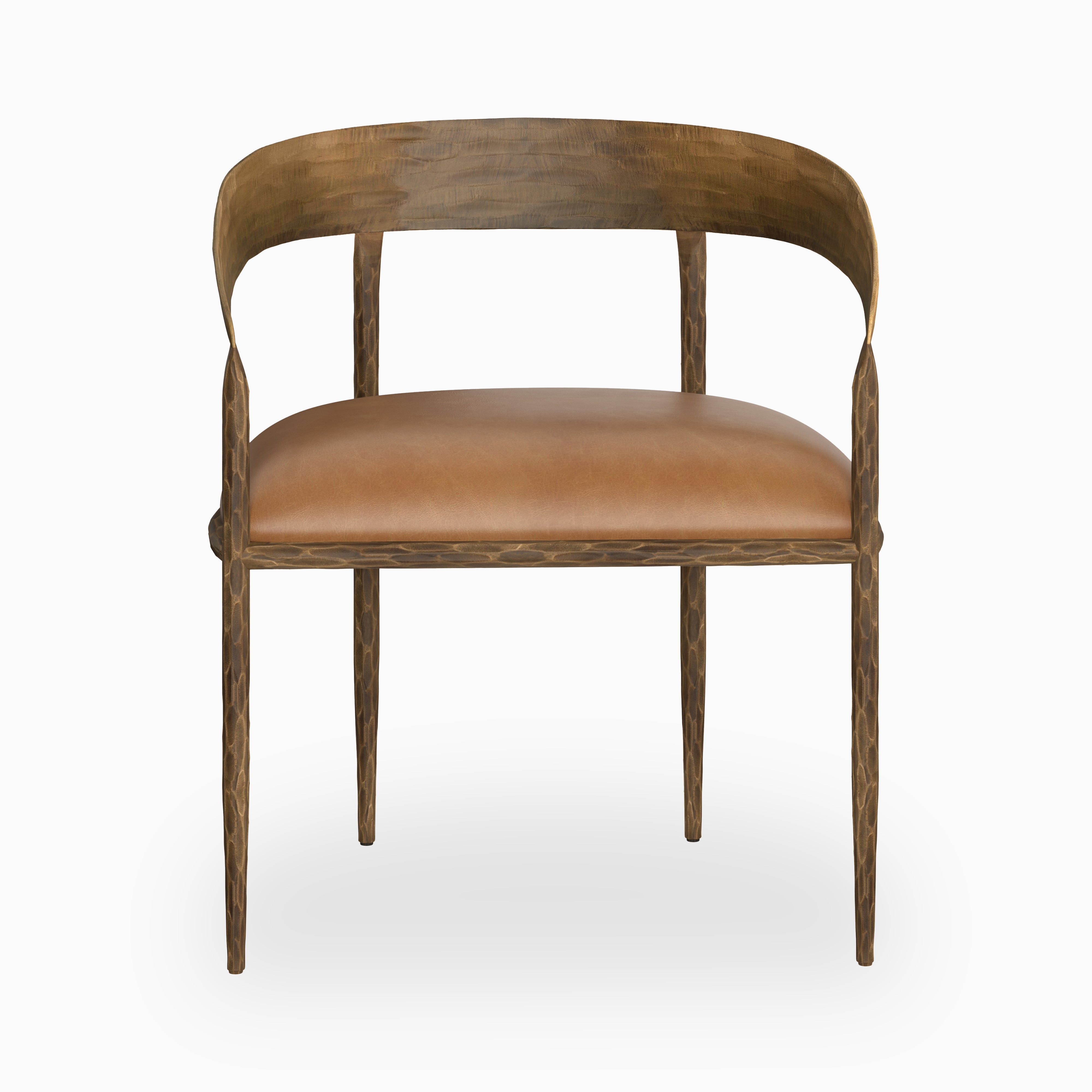 Shaffer Dining Chair in Tan Leather