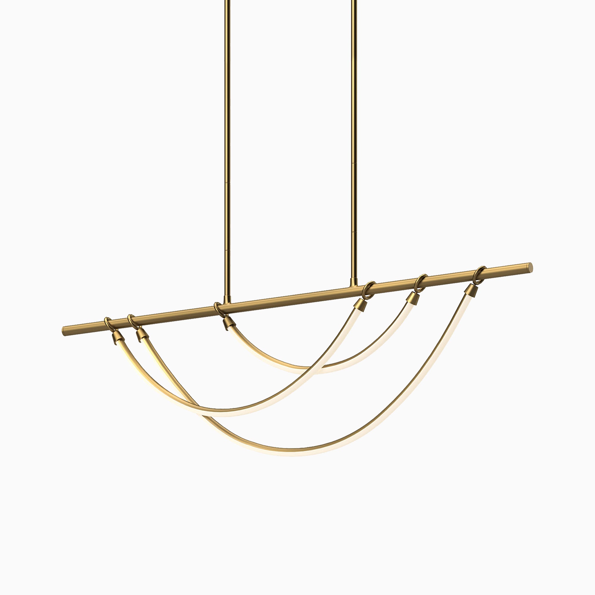 Greer 48" LED Linear Pendant in Vintage Brass, Universal Voltage