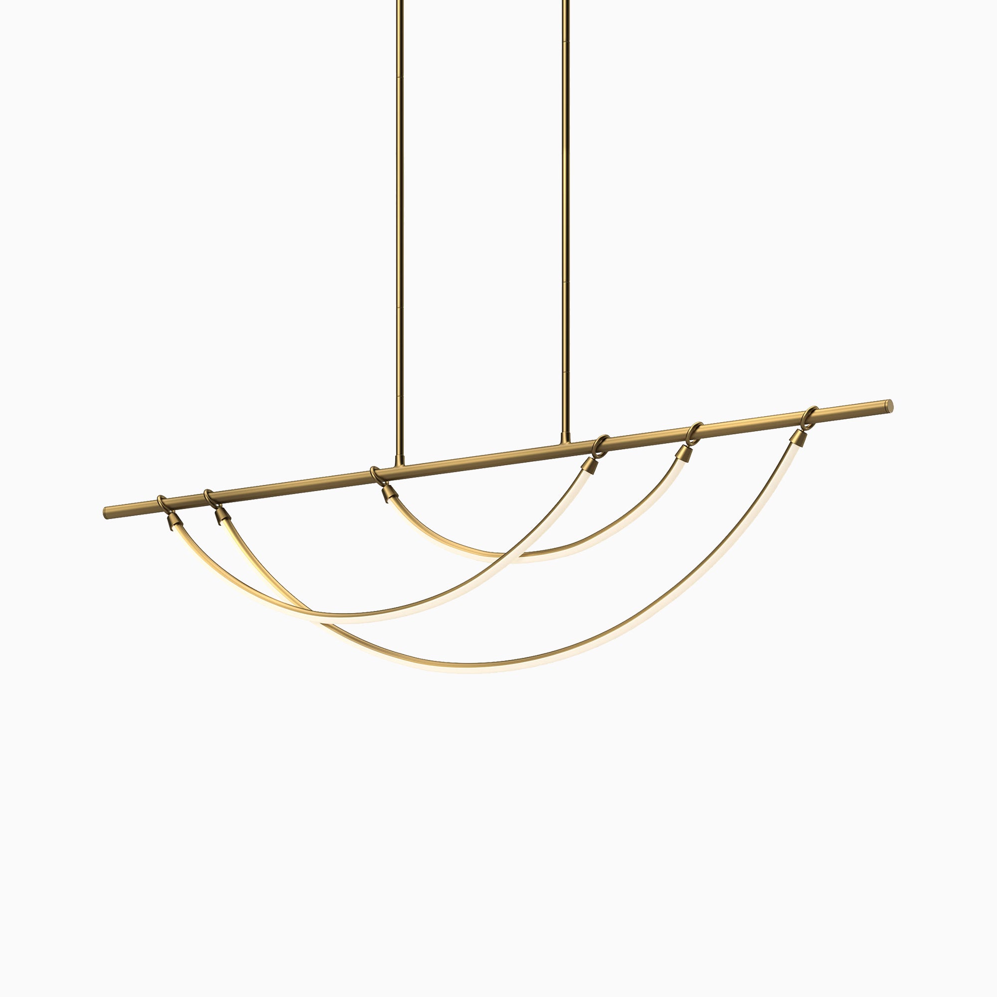 Greer 60" LED Linear Pendant in Vintage Brass, Universal Voltage