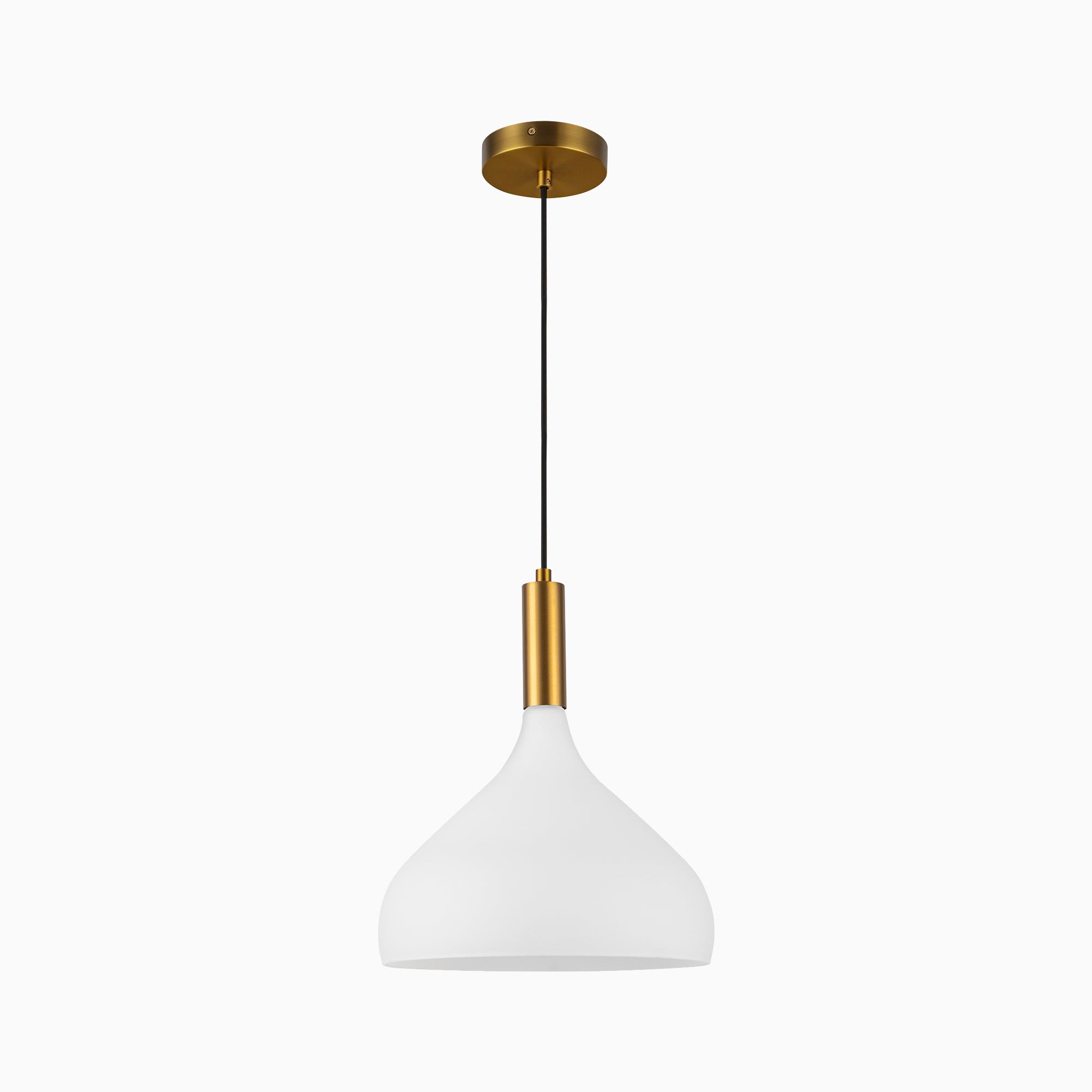 Hopkins 12" 1 Light Pendant in Aged Gold/Opal Glass
