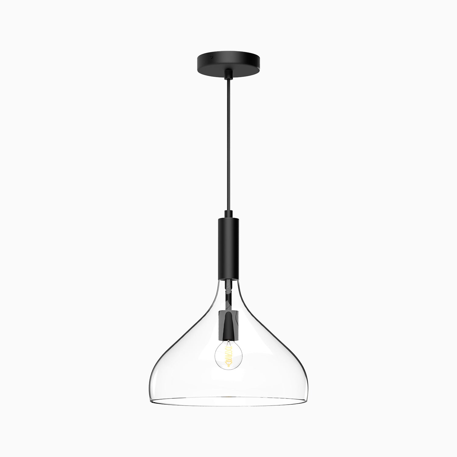 Hopkins 12" 1 Light Pendant in Clear Glass/Matte Black