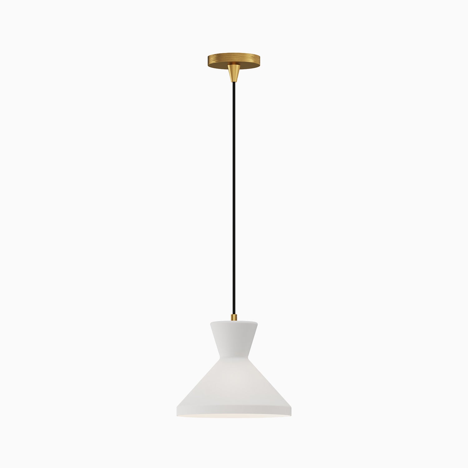 Sally 10" 1 Light Pendant in Aged Gold/Opal Glass