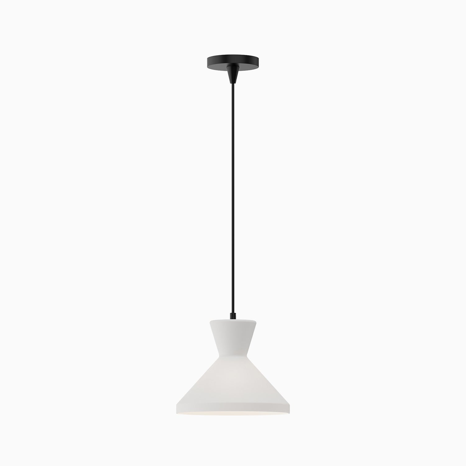Sally 10" 1 Light Pendant in Matte Black/Opal Glass