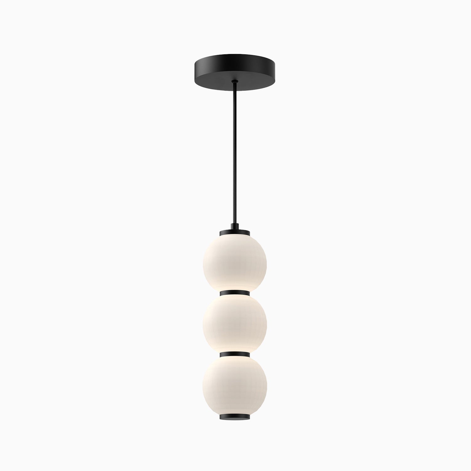 Sadie 7" Glass LED Pendant in Matte Black/Opal Matte