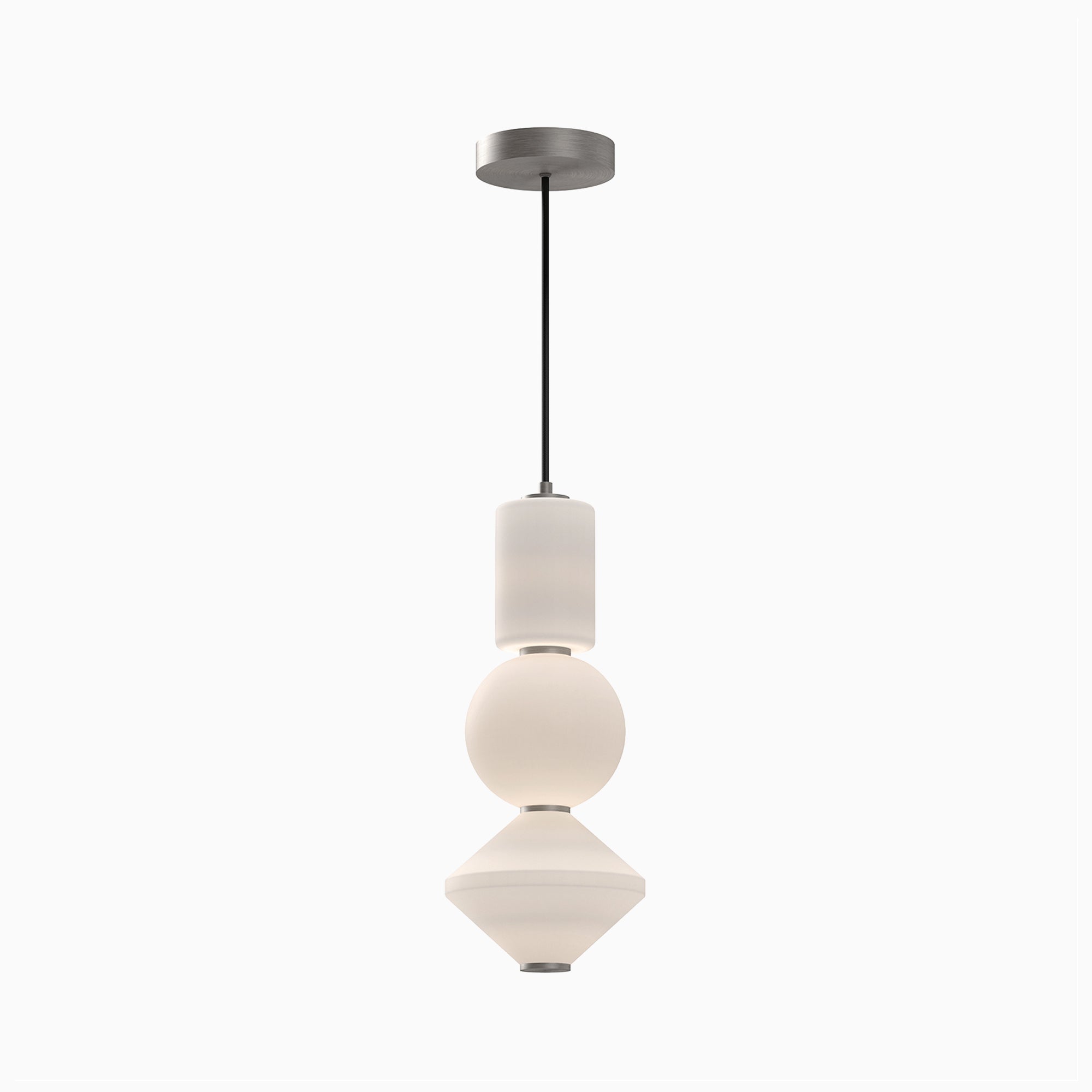 Sadie 8" LED Pendant in Brushed Nickel/Opal Matte Glass