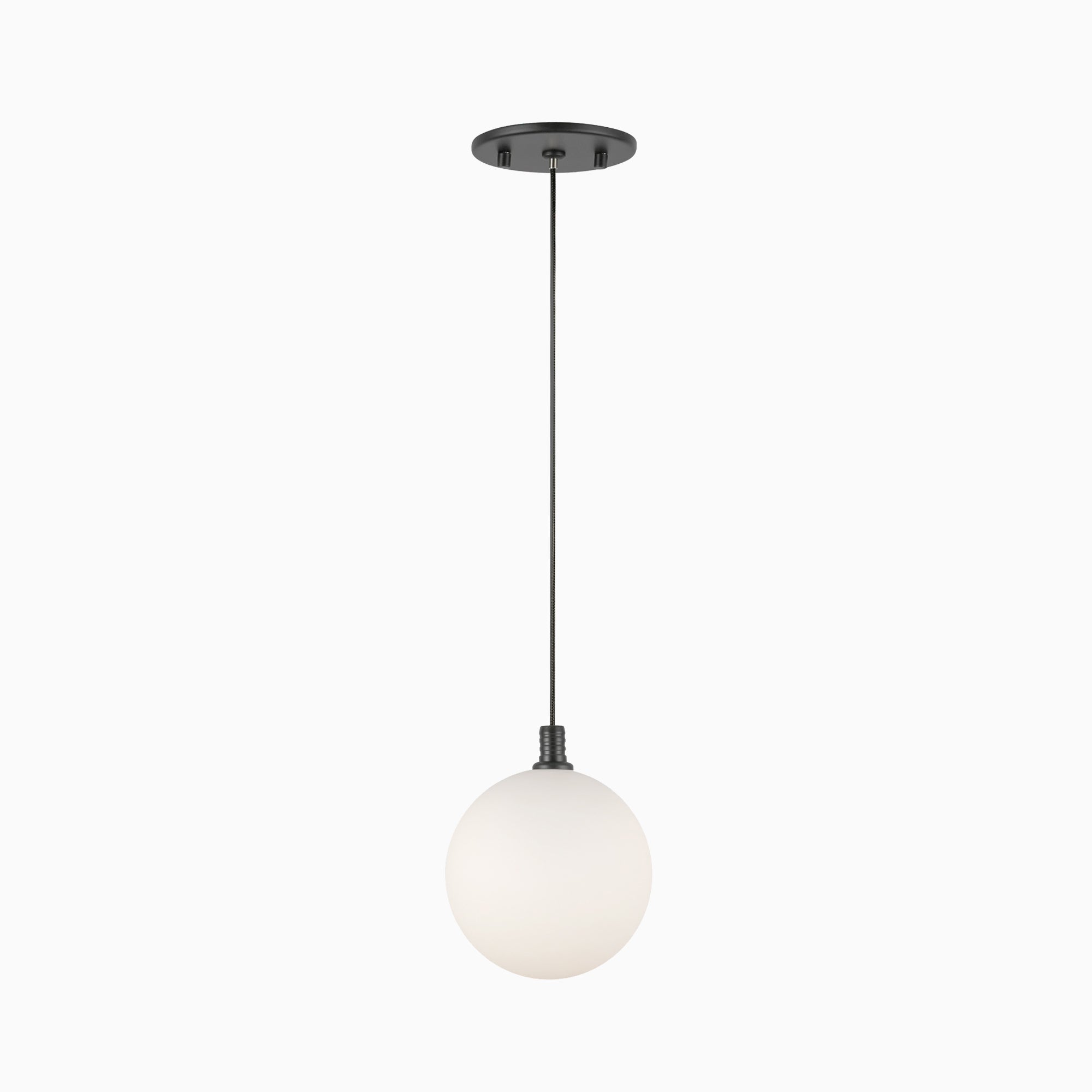 Renee 6" LED Pendant in Black/Opal Glass