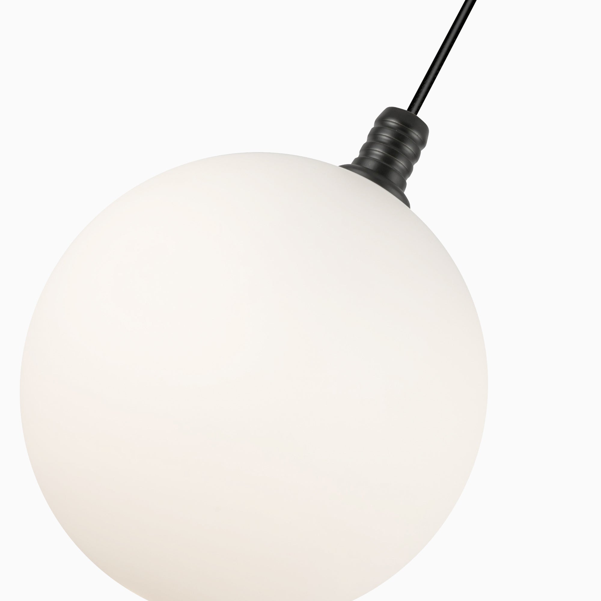 Renee 6" LED Pendant in Black/Opal Glass