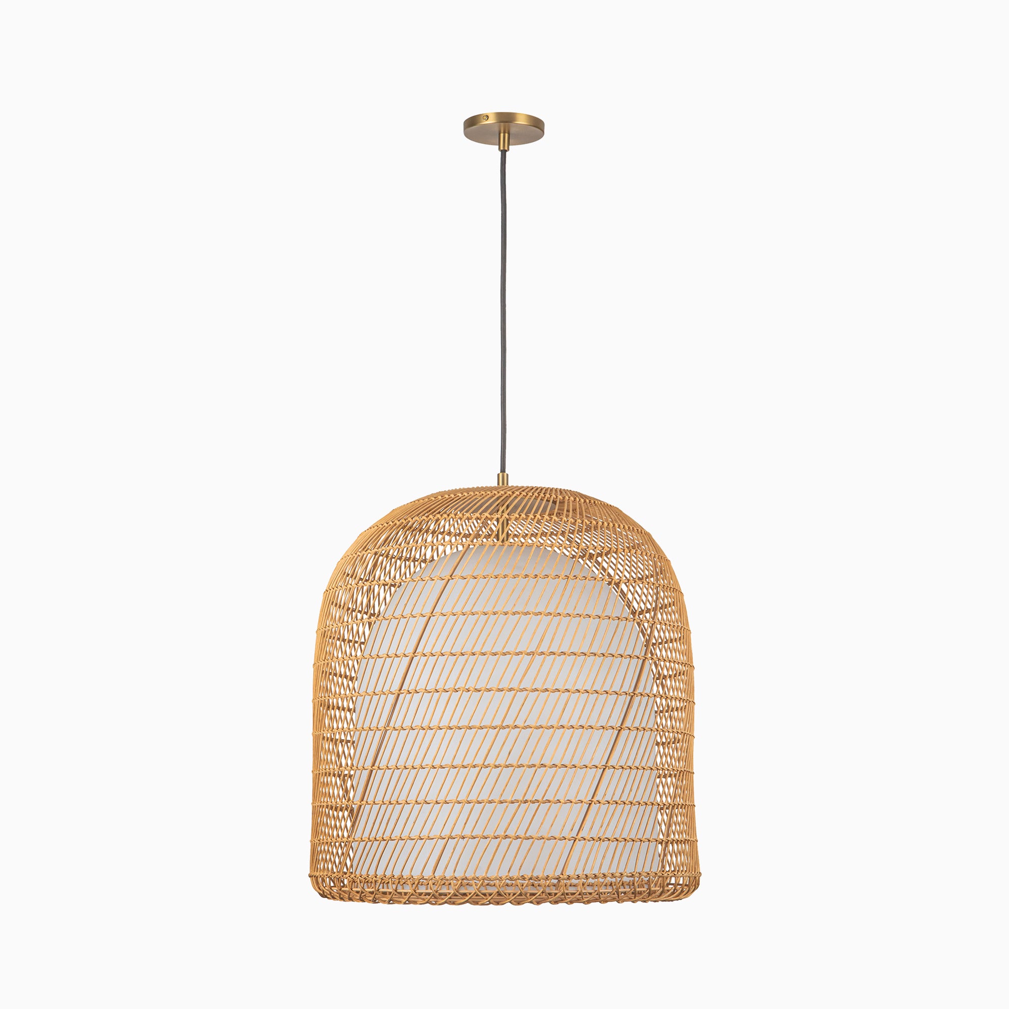 Finch 20" 1 Light Pendant in Brushed Gold/Opal Glass