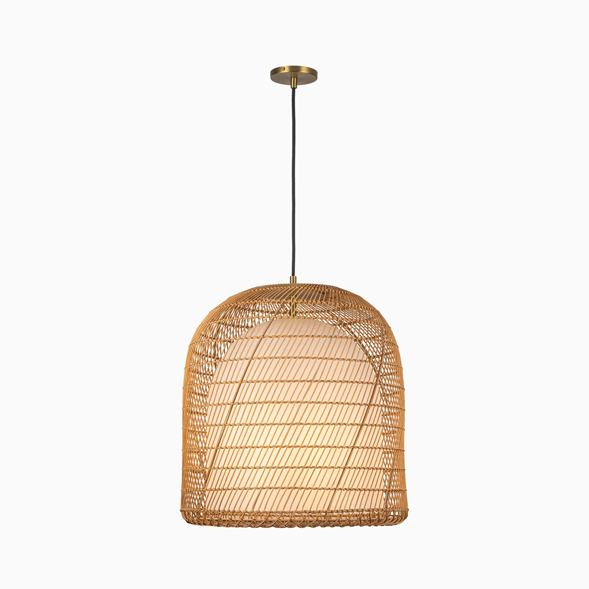 Finch 20" 1 Light Pendant in Brushed Gold/Opal Glass