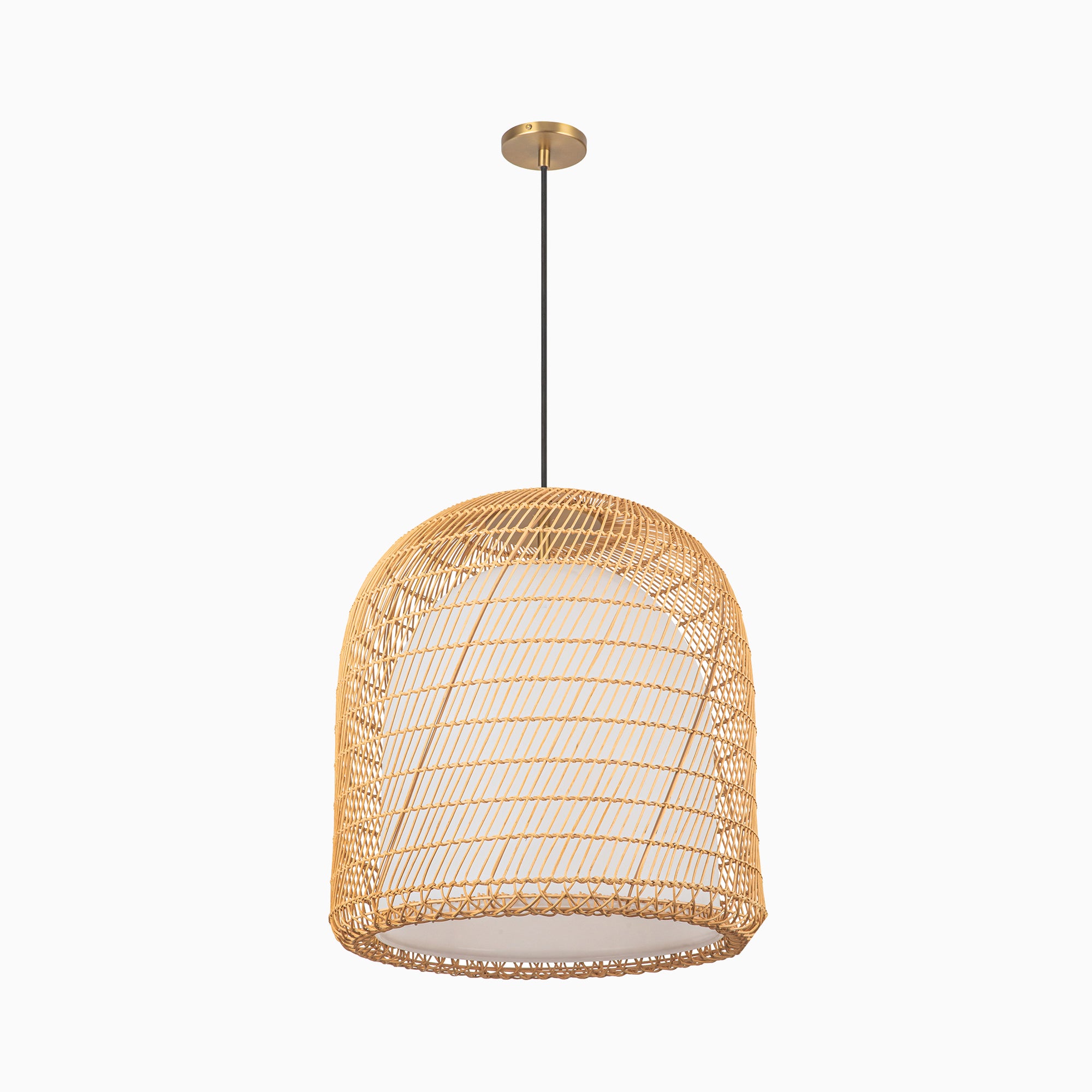 Finch 20" 1 Light Pendant in Brushed Gold/Opal Glass