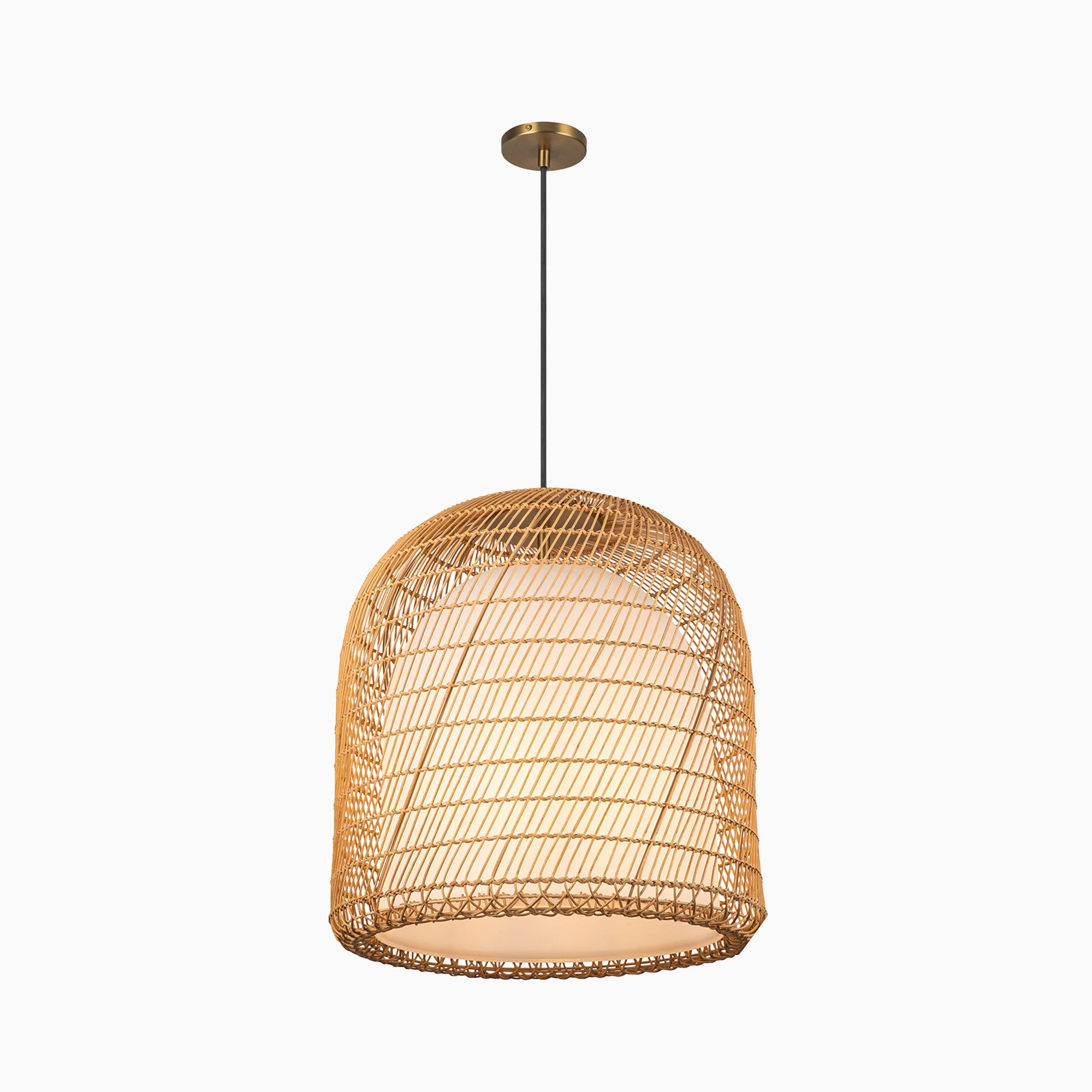 Finch 20" 1 Light Pendant in Brushed Gold/Opal Glass