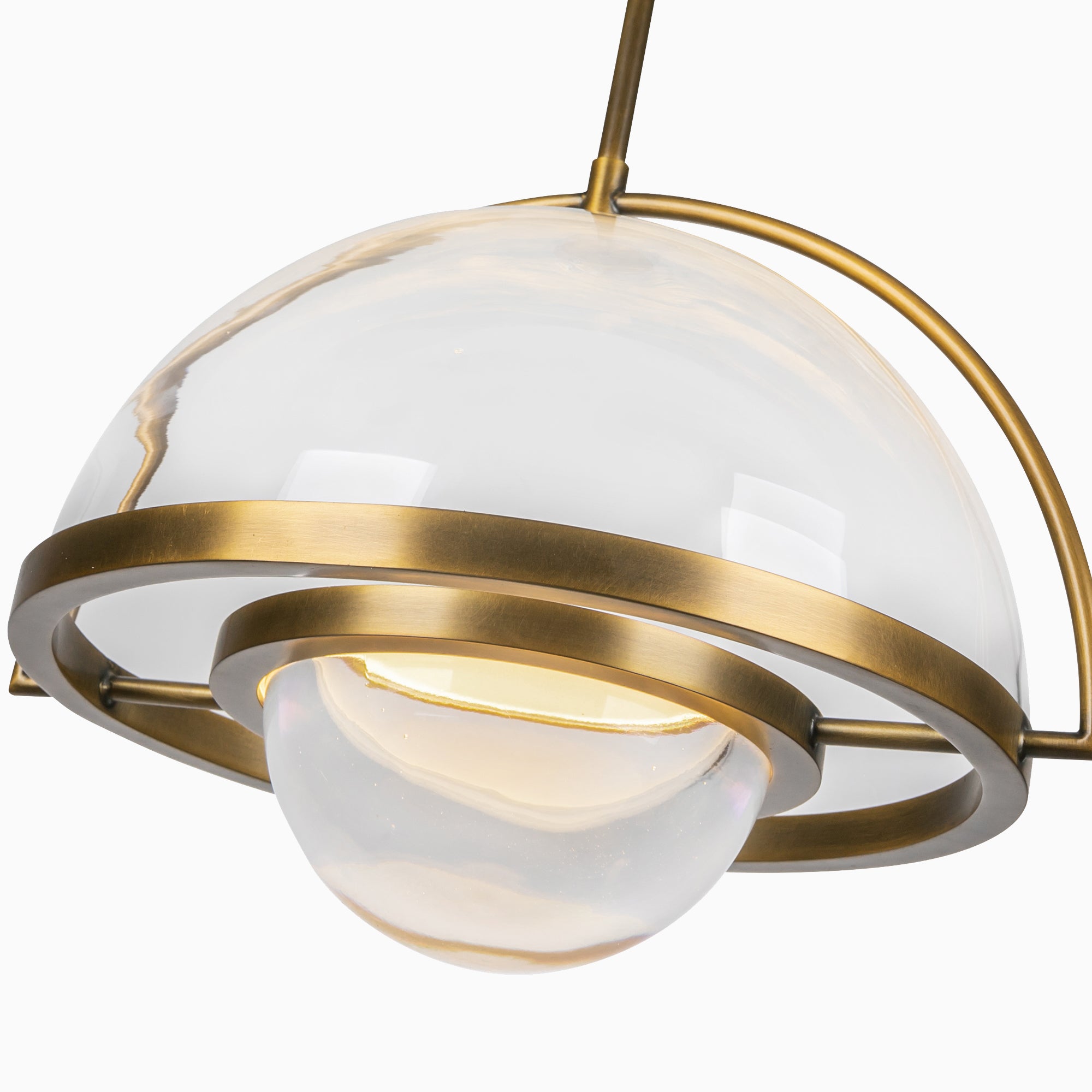 Zackary 14" LED Pendant in Vintage Brass, Universal Voltage