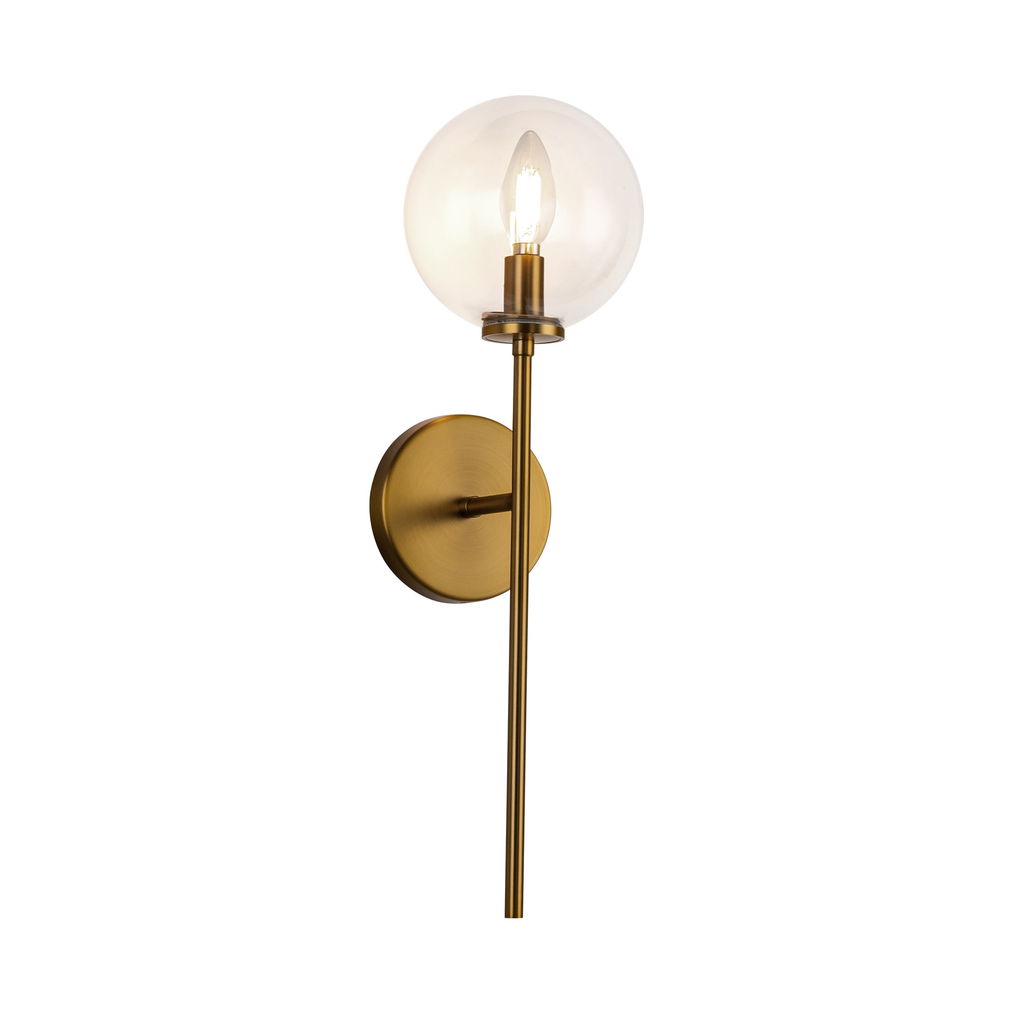 Hailey 20" 1 Light Wall/Vanity Light in Aged Gold/Clear Glass