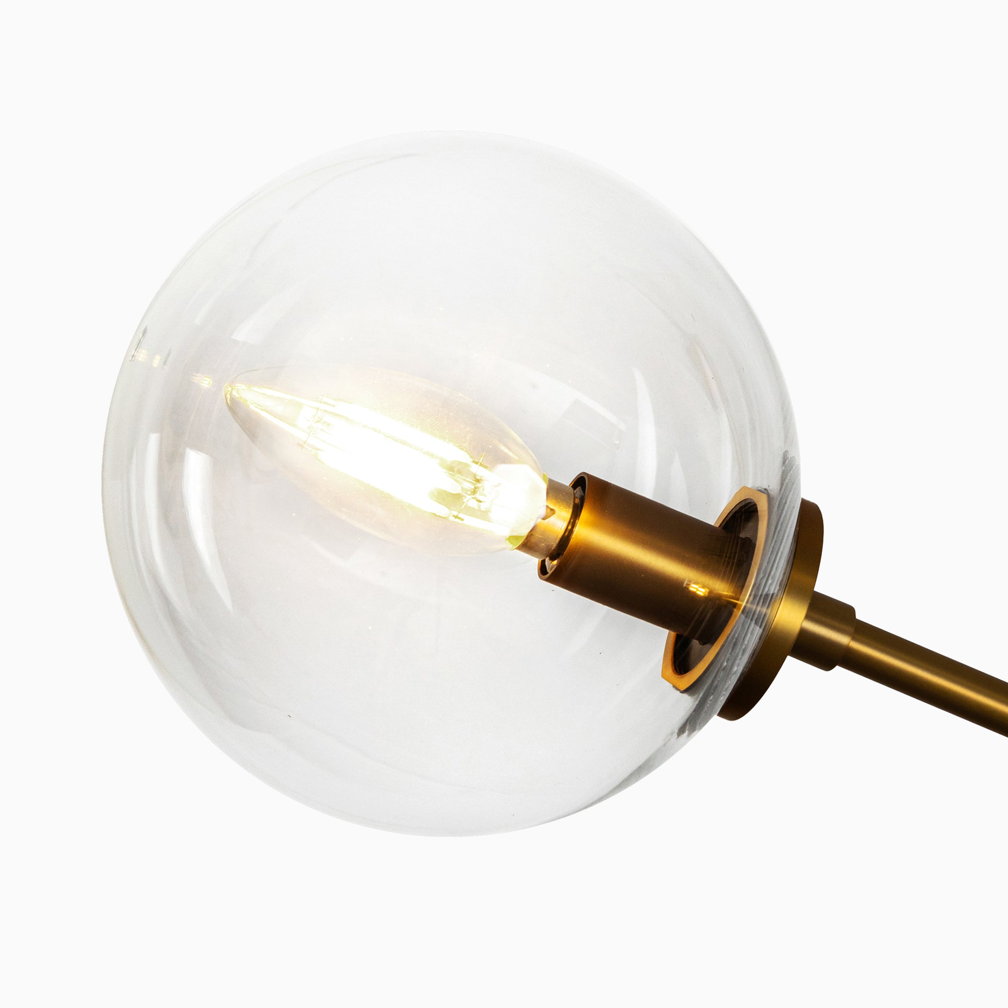 Hailey 48" 4 Lights Linear Pendant in Aged Gold/Clear Glass