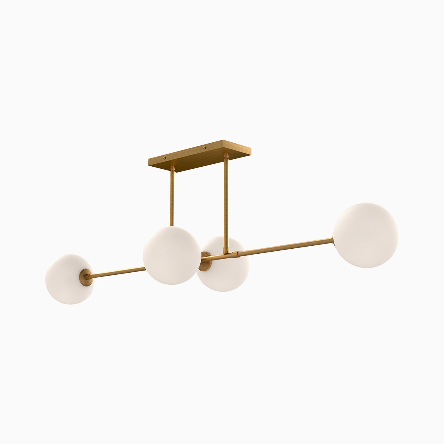 Hailey 48" 4 Lights Linear Pendant in Aged Gold/Opal Matte Glass