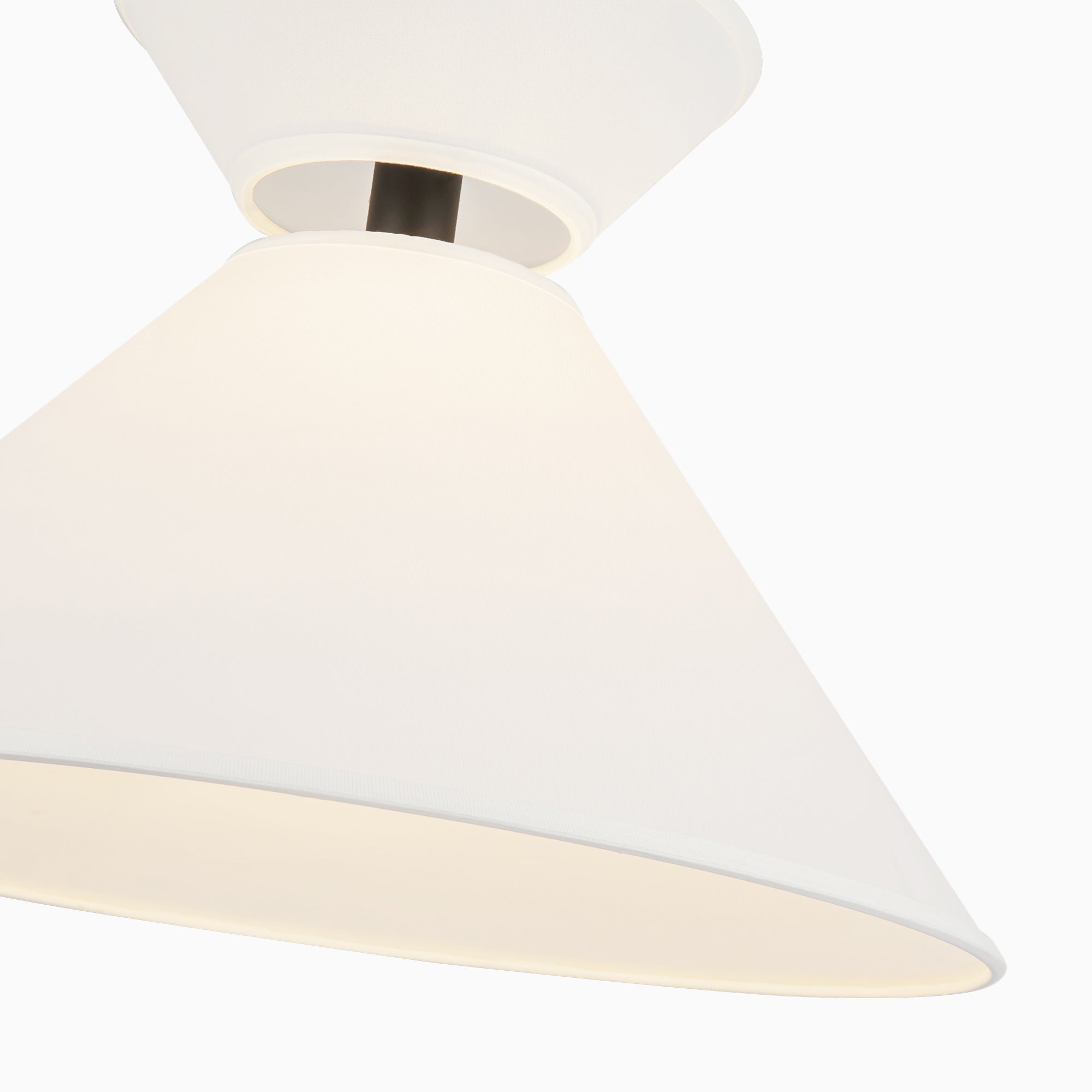Cassie 22" 1 Light Pendant in Matte Black/White Linen