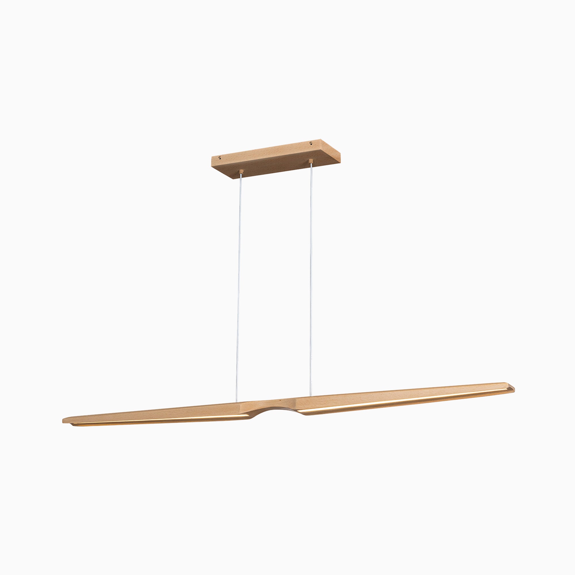 Hewett 42" LED Linear Pendant in Beech Wood, Universal Voltage