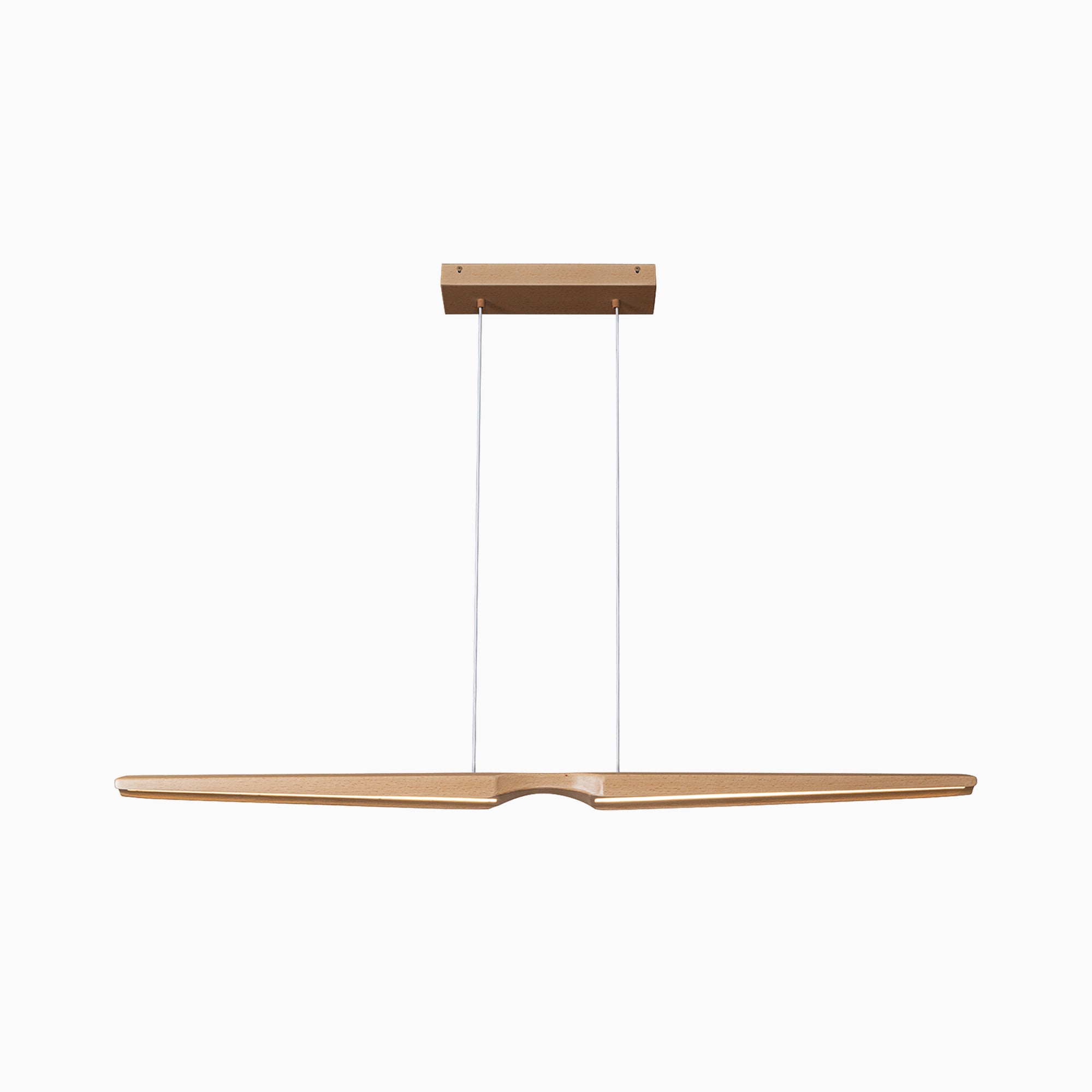 Hewett 42" LED Linear Pendant in Beech Wood, Universal Voltage