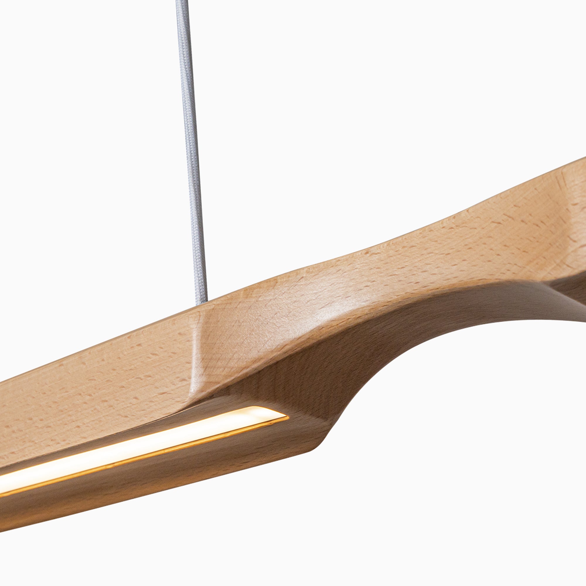 Hewett 42" LED Linear Pendant in Beech Wood, Universal Voltage