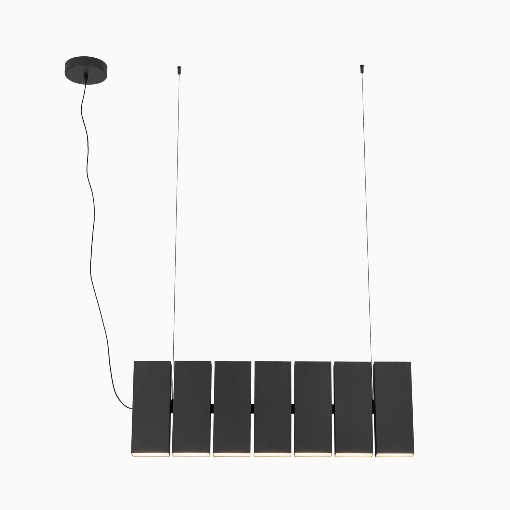 Jenkins 35" LED Linear Pendant in Black, Universal Voltage