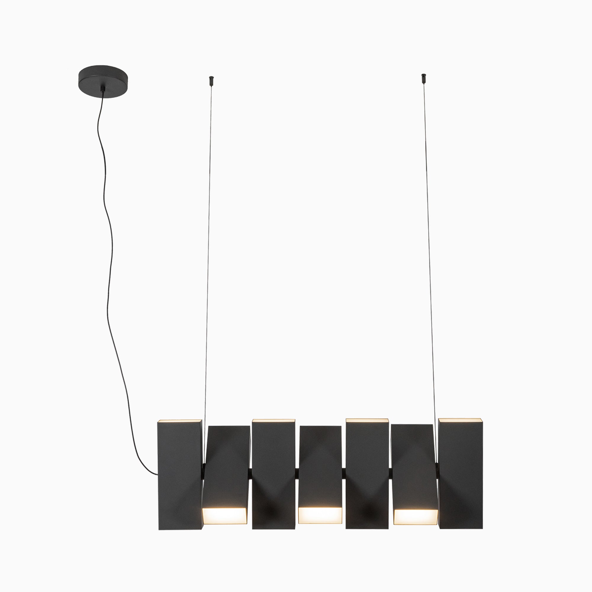 Jenkins 35" LED Linear Pendant in Black, Universal Voltage