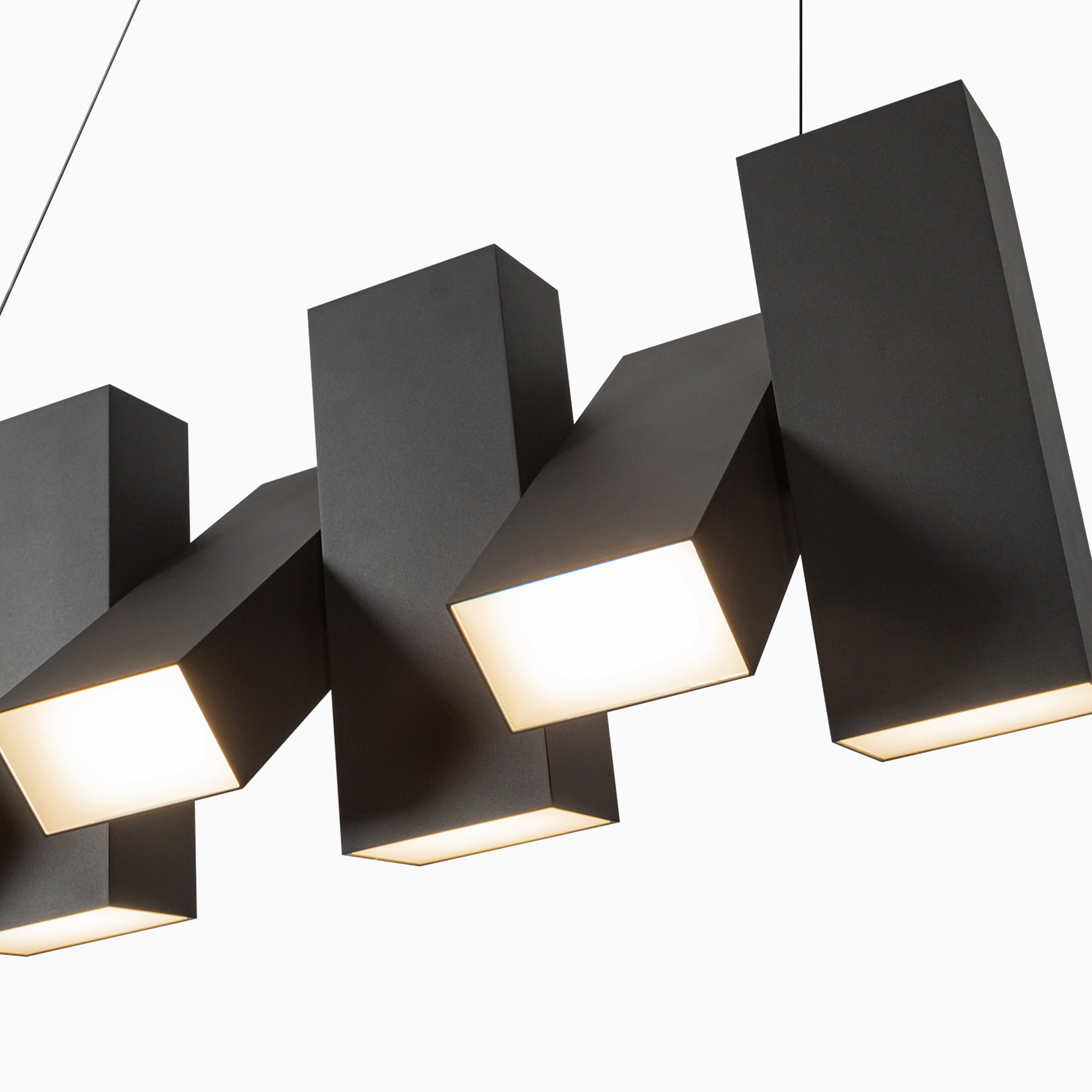 Jenkins 35" LED Linear Pendant in Black, Universal Voltage