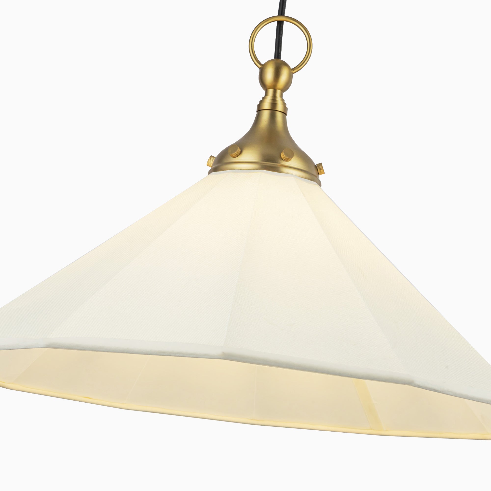 Jill 20" Socket Pendant in Brushed Gold/White Linen