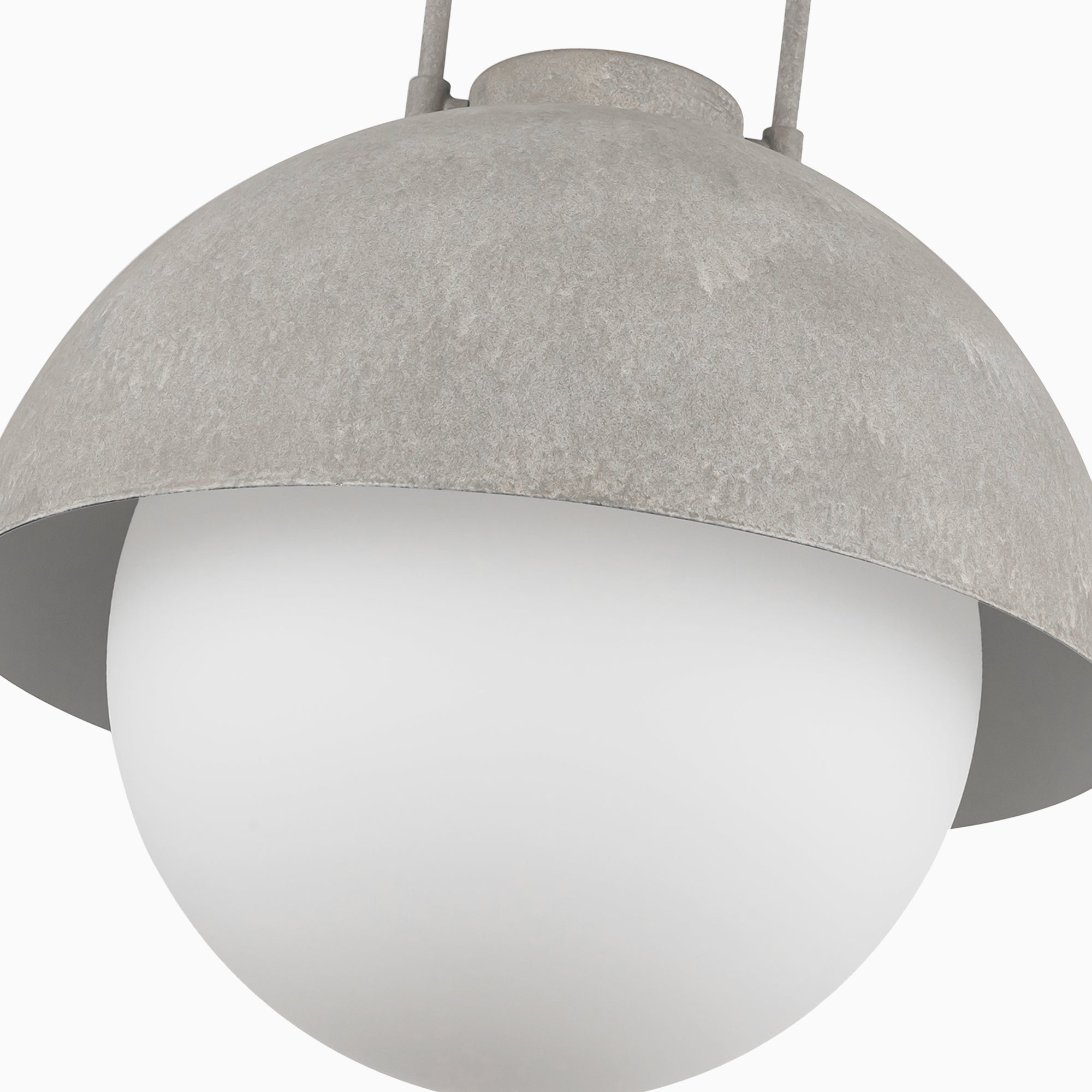 Kealy 16" 1 Light Pendant with Steel Shade/Opal Matte Glass