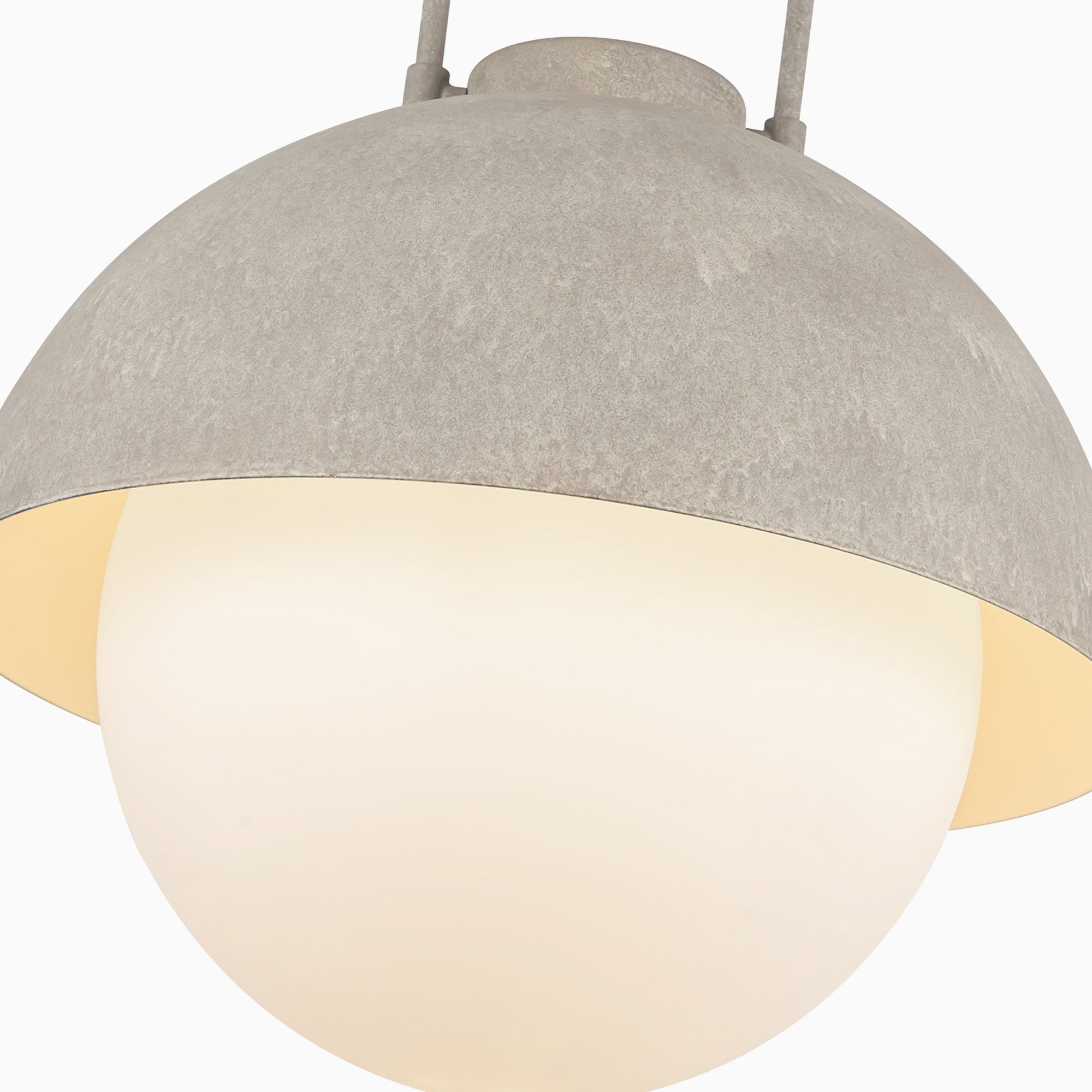 Kealy 16" 1 Light Pendant with Steel Shade/Opal Matte Glass