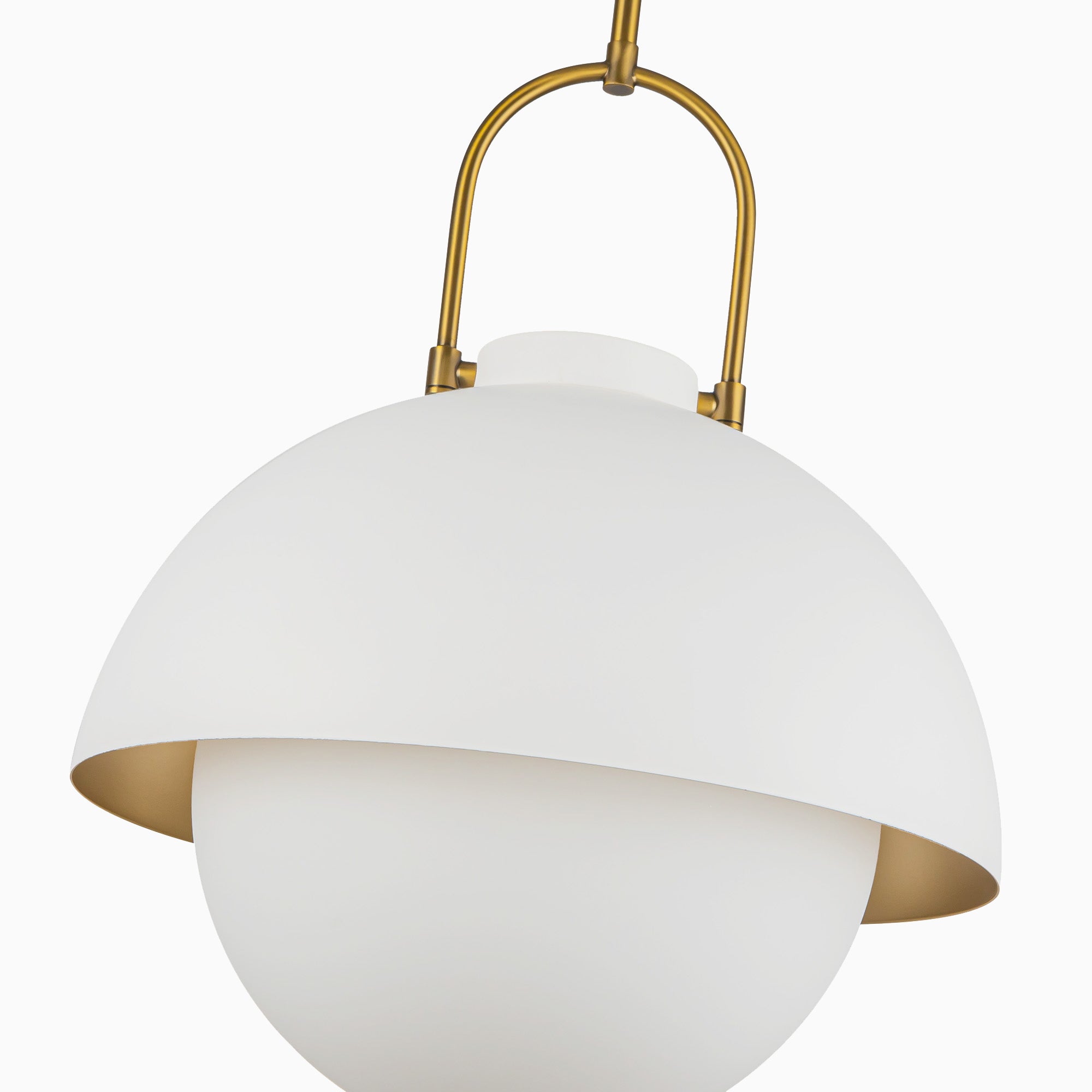 Kealy 16" Socket Pendant in White/Opal Glass