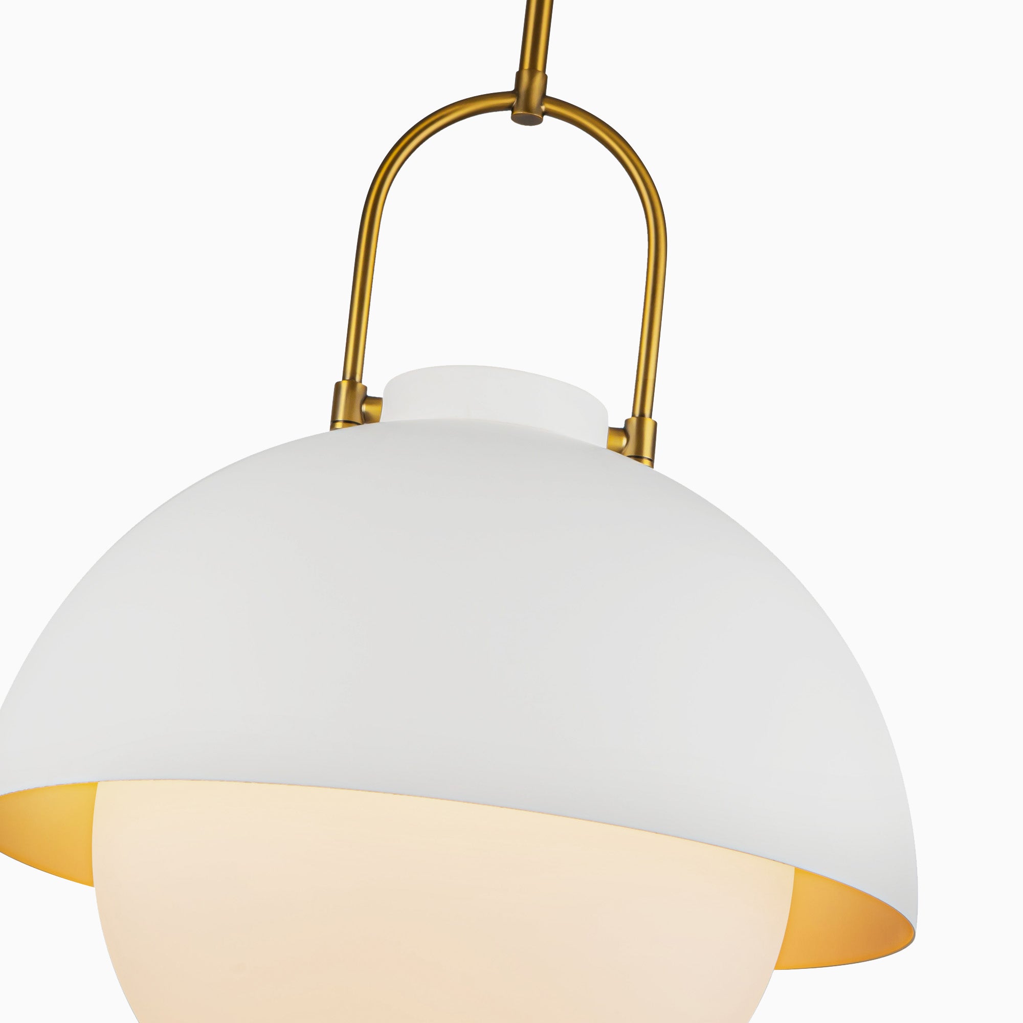 Kealy 16" Socket Pendant in White/Opal Glass