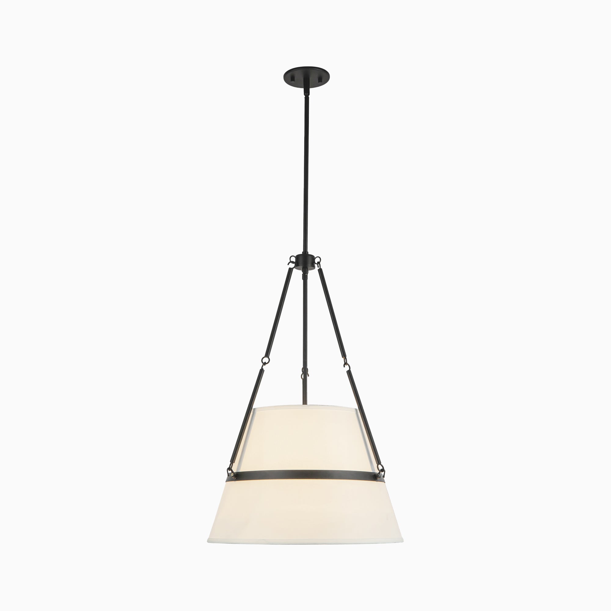 Matthew 18" 1 Light Pendant in Matte Black/White Linen