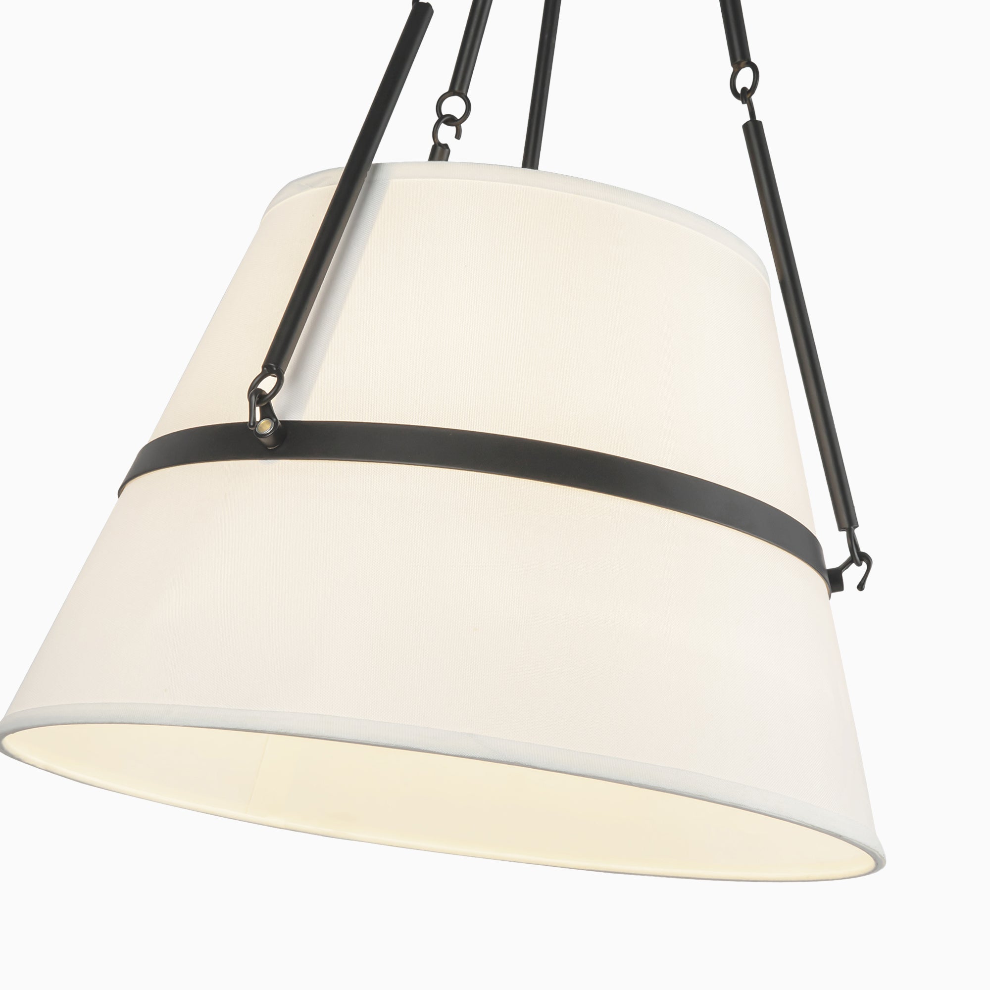 Matthew 18" 1 Light Pendant in Matte Black/White Linen