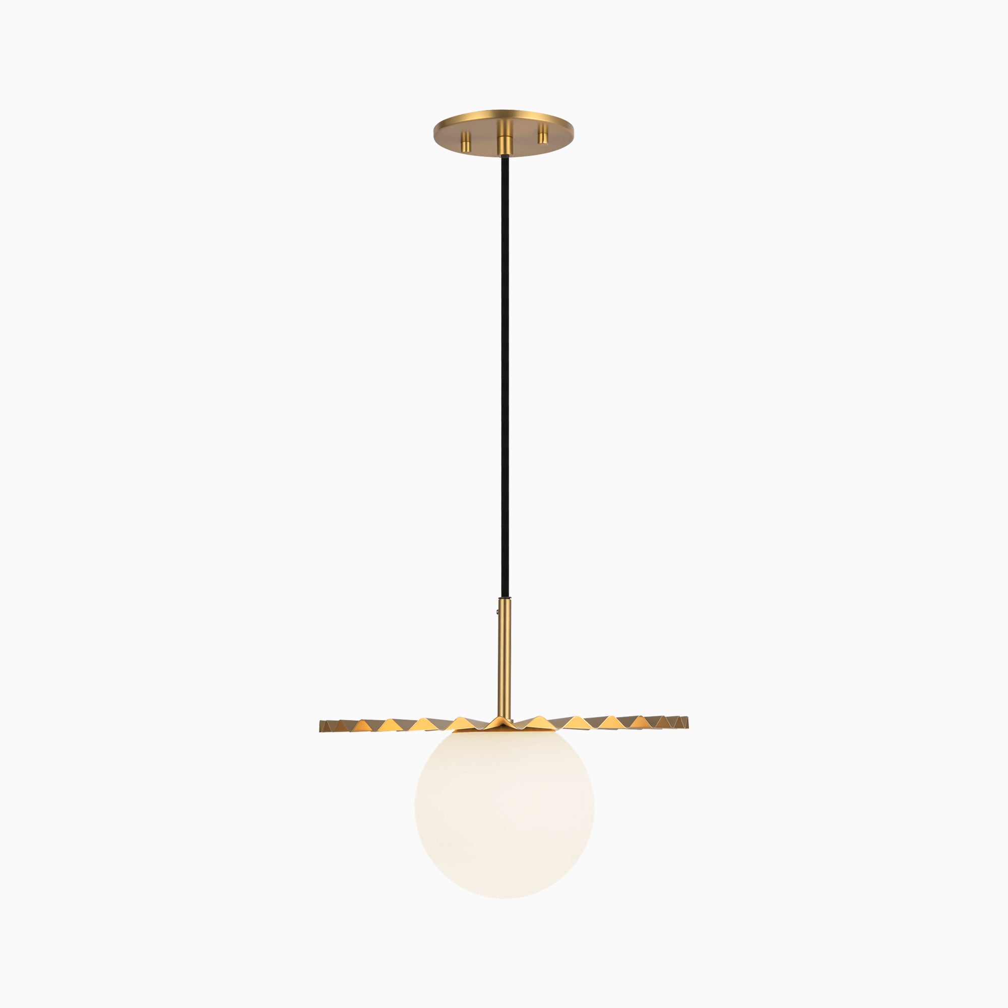 Priya 12" 1 Light Pendant in Brushed Gold/Opal Matte Glass