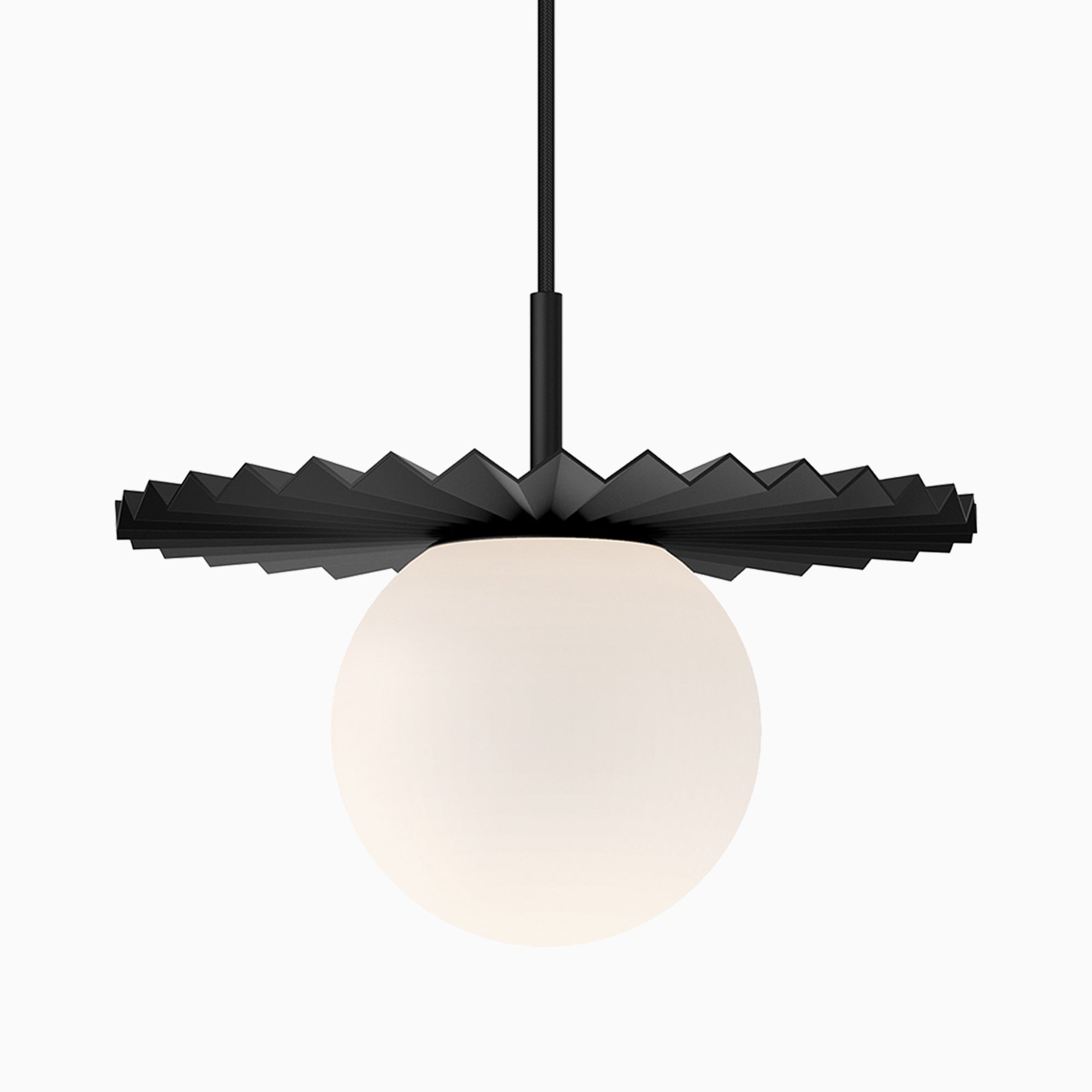 Priya 12" 1 Light Pendant in Matte Black/Opal Matte Glass