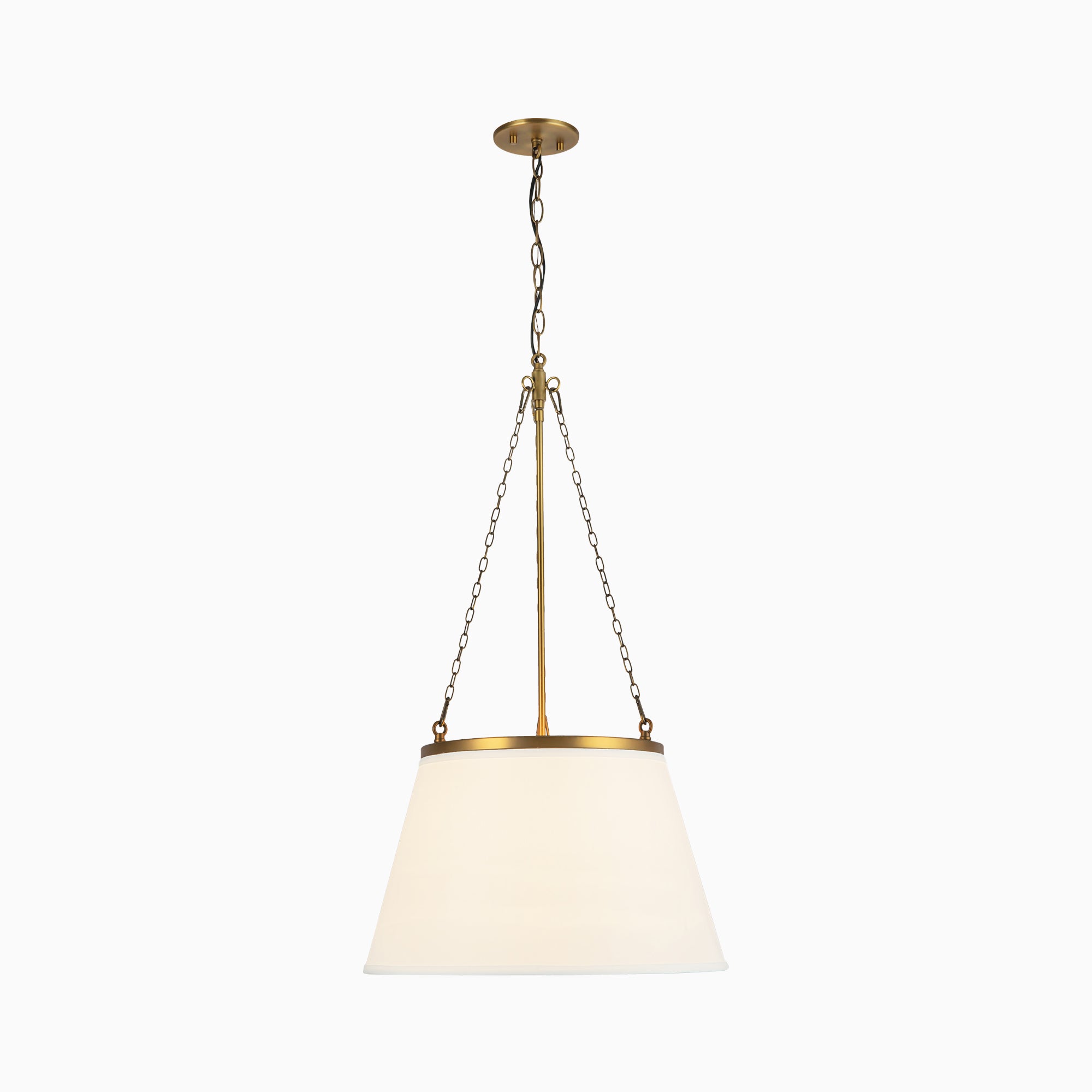 Reynold 18" 1 Light Pendant in Aged Gold/White Linen